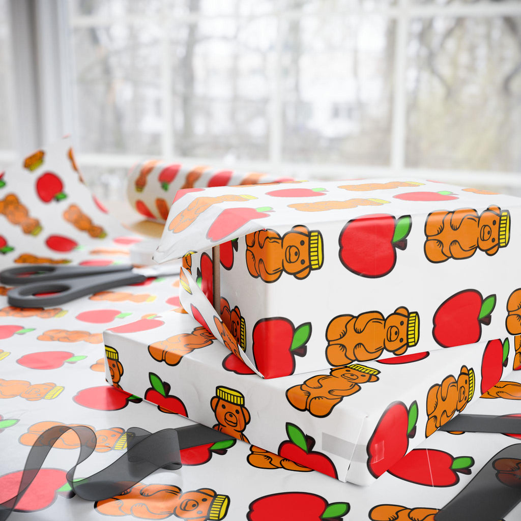 Rosh Hashanah Wrapping Paper: Apples and Honey Jewish New Year Gift Wrap