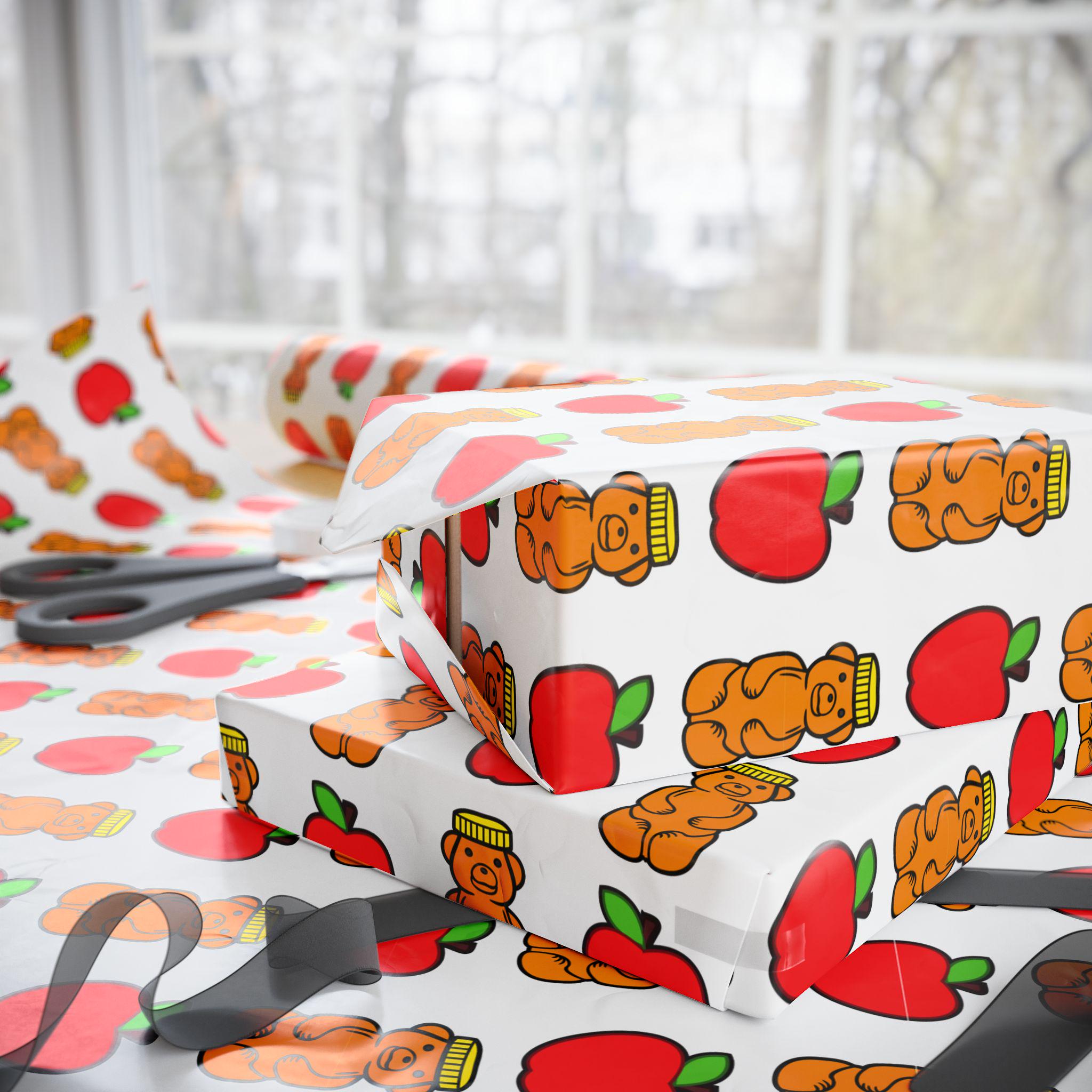 Rosh Hashanah Wrapping Paper: Apples and Honey Jewish New Year Gift Wrap