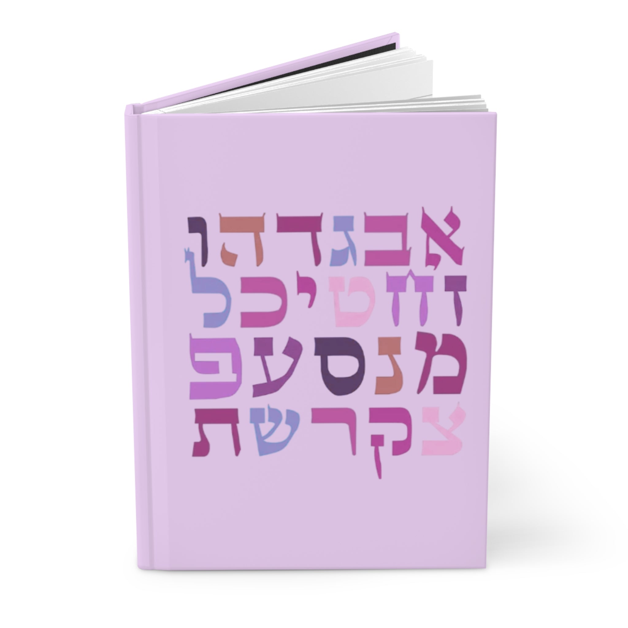 Pastel Hebrew Alphabet Hardcover Journal, Pink Hebrew Letters Notebook, Jewish Study Prayer Journal Gift