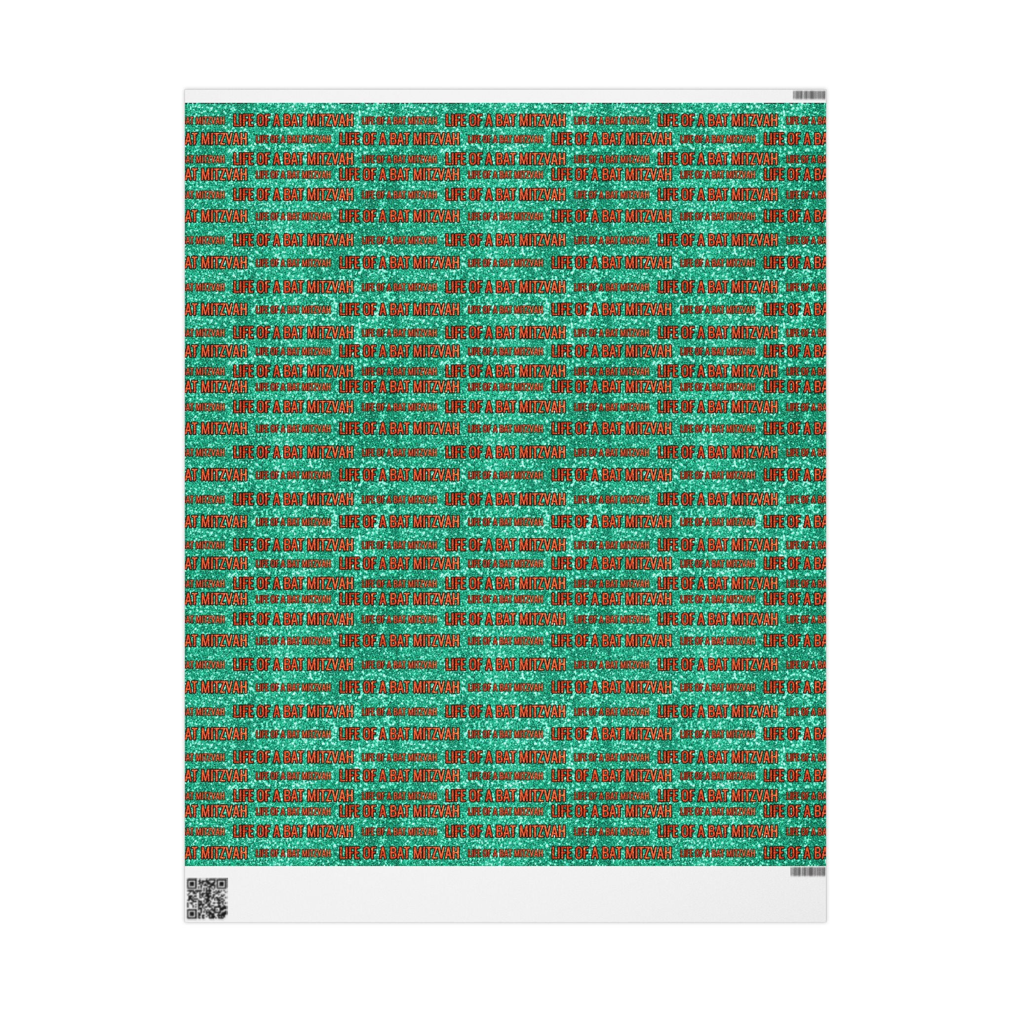 Bat Mitzvah Wrapping Paper Roll, Life of a Bat Mitzvah Jewish Gift Wrap, Modern Judaica Party Decor, Simcha Present Wrap