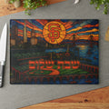 San Francisco Giants Challah Board Stained Glass Shabbat Tray, 15x11 Tempered Glass Judaica, Jewish Baseball Wedding Gift