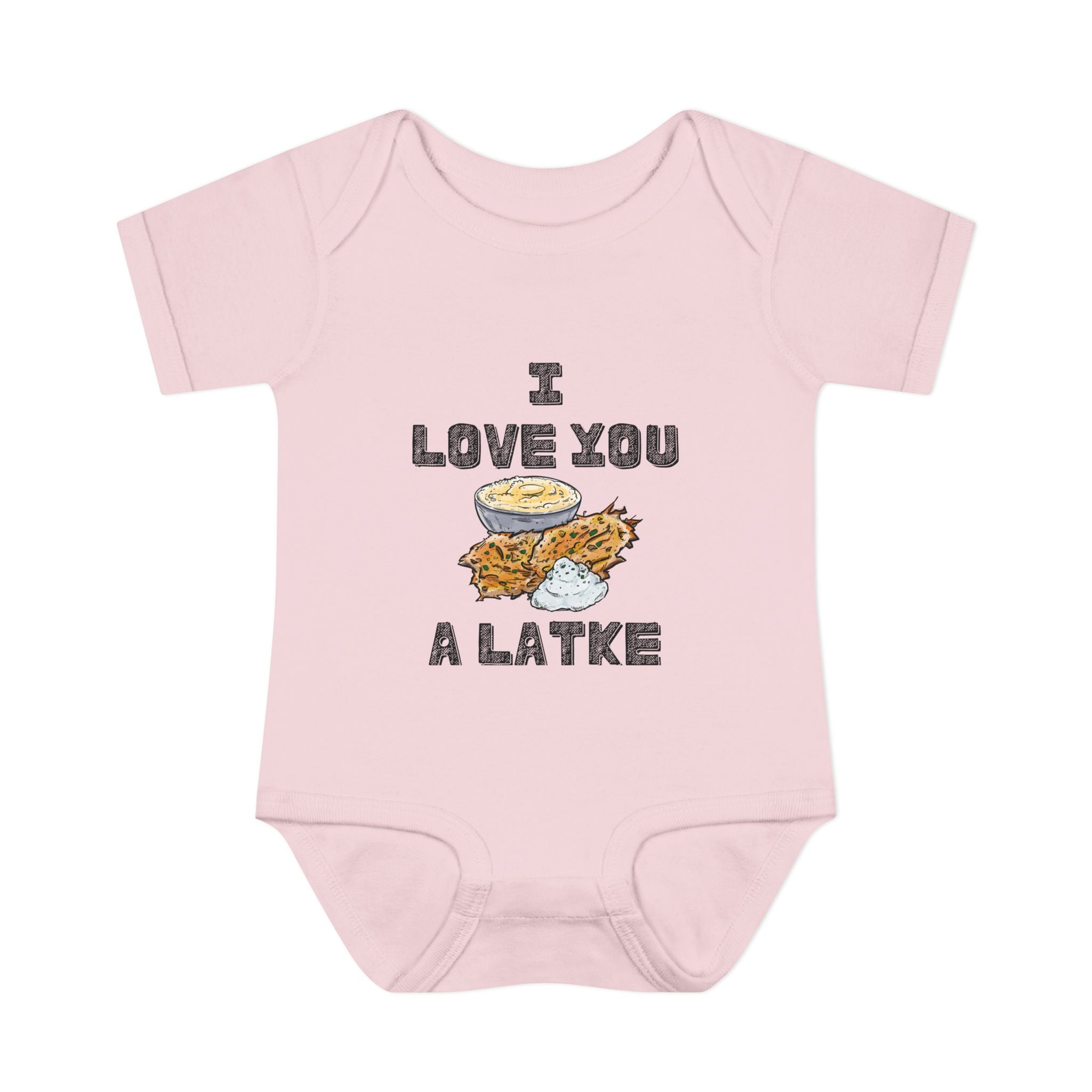 I Love You a Latke Baby Onesie | Funny Hanukkah Bodysuit | Jewish Infant Gift | Latke Baby Outfit | Cute Kosher Pun Baby Shower Gift