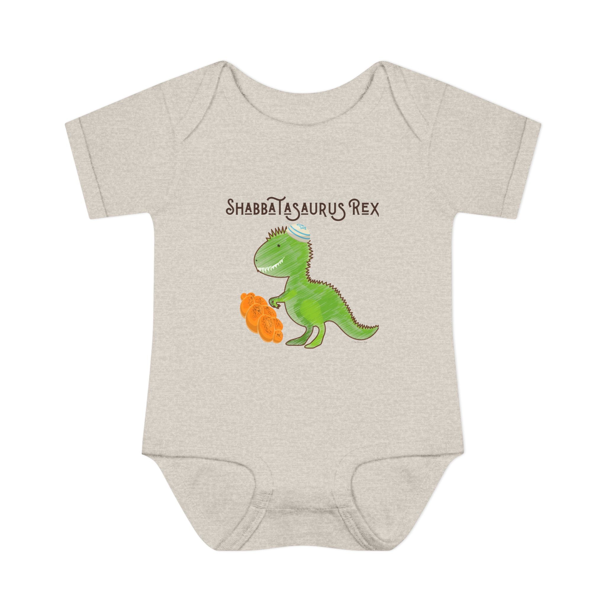 Shabbatasaurus Rex Infant Bodysuit | Dinosaur Shabbat Illustration