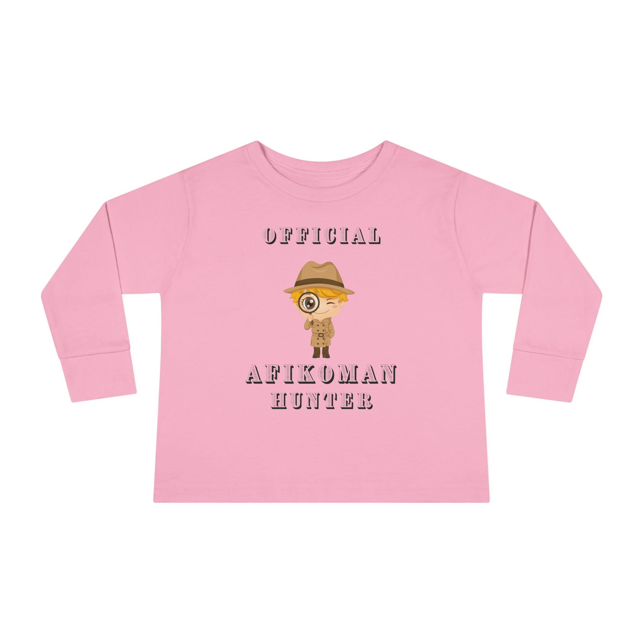 Afikomen Hunter Toddler Long Sleeve Tee, Passover Kids Shirt, Pesach Toddler Outfit, Jewish Holiday Gift girl