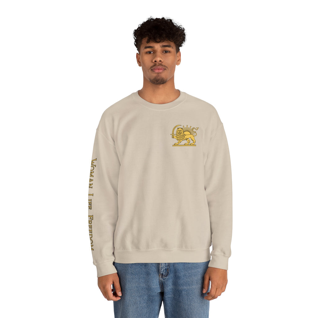 Lion of Persia Crewneck Iranian Tricolor Sweatshirt Woman Life Freedom