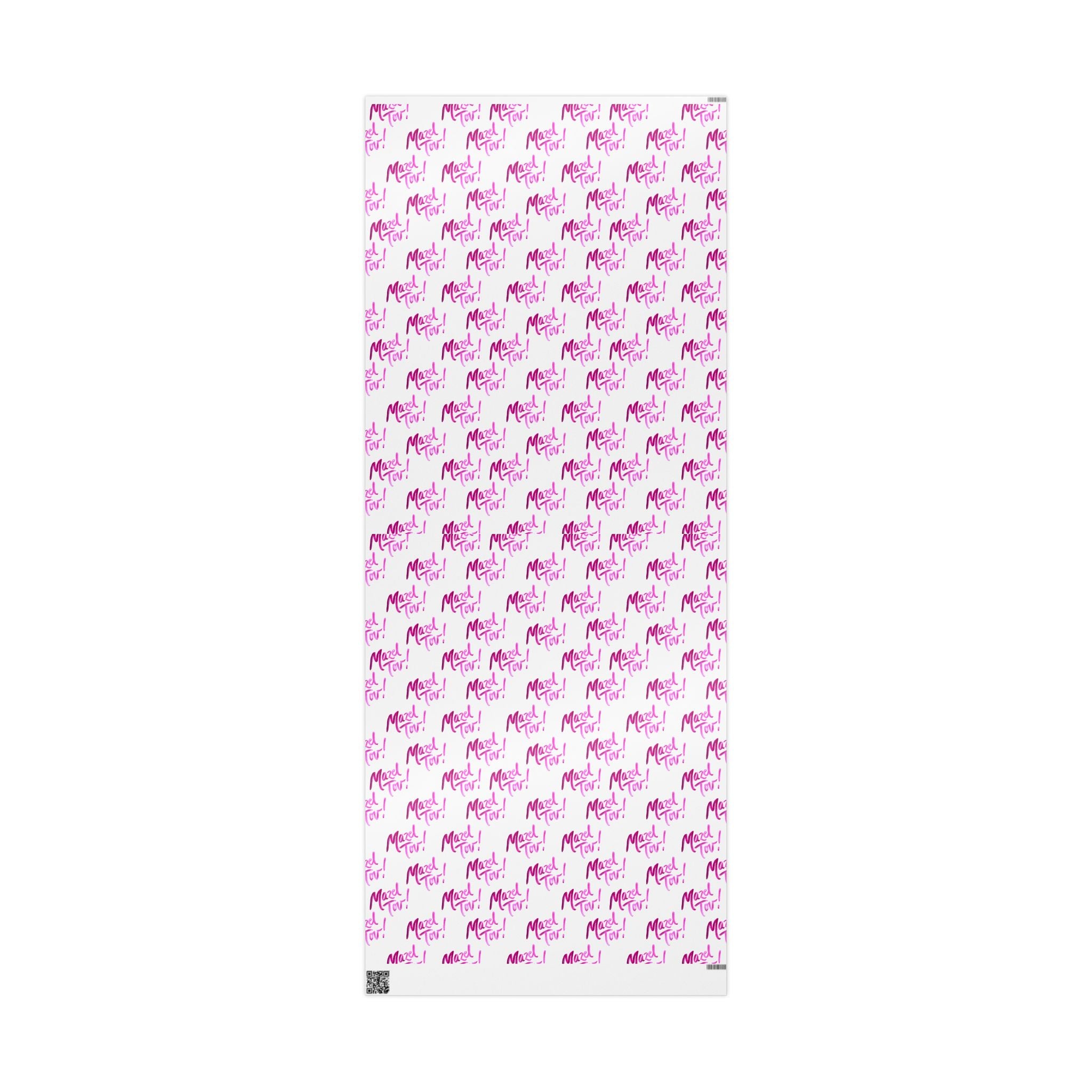 White and Pink Mazel Tov Wrapping Paper Roll, Jewish Gift Wrap for Baby Girl Naming Bat Mitzvah Wedding, Simcha Present Wrap