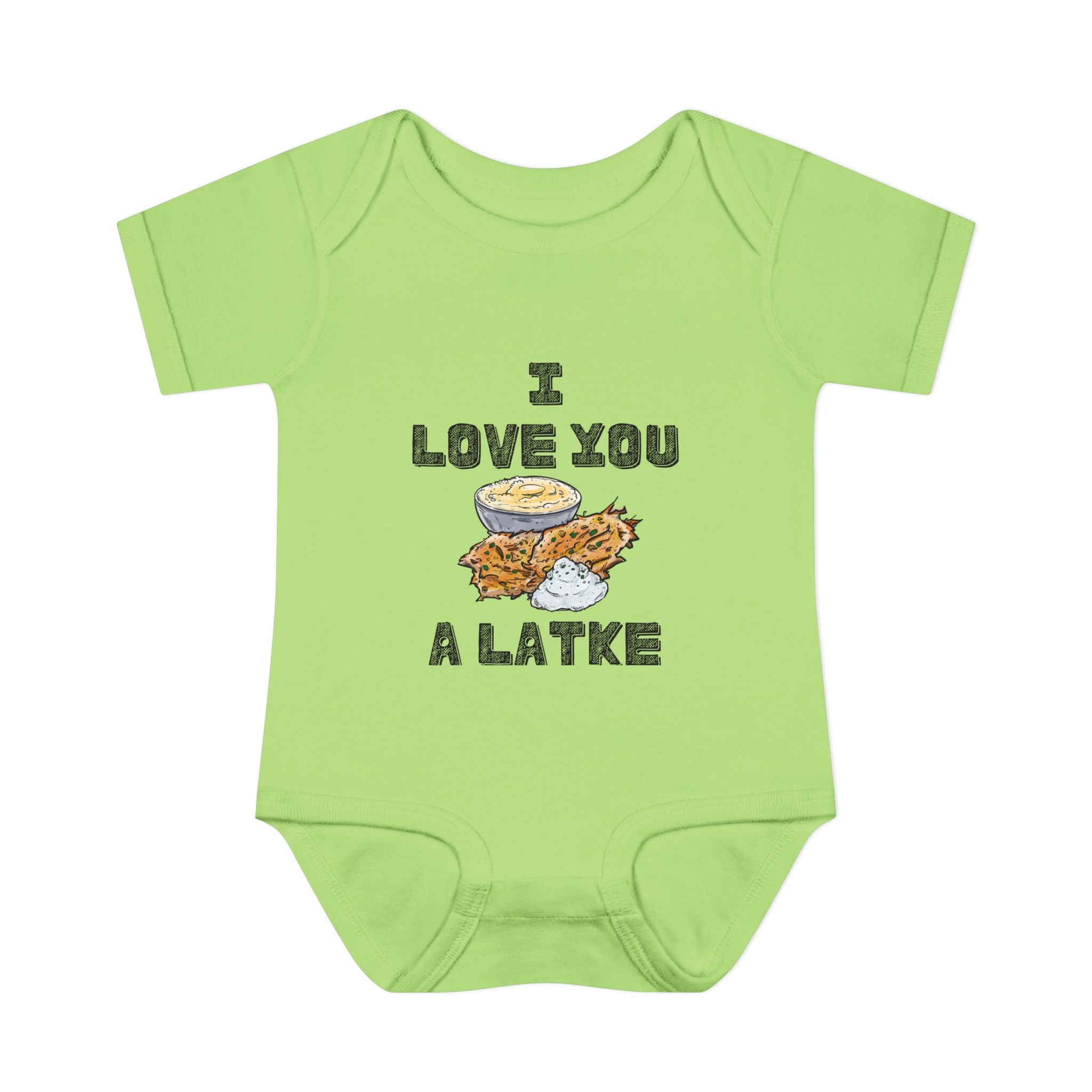 I Love You a Latke Baby Onesie | Funny Hanukkah Bodysuit | Jewish Infant Gift | Latke Baby Outfit | Cute Kosher Pun Baby Shower Gift