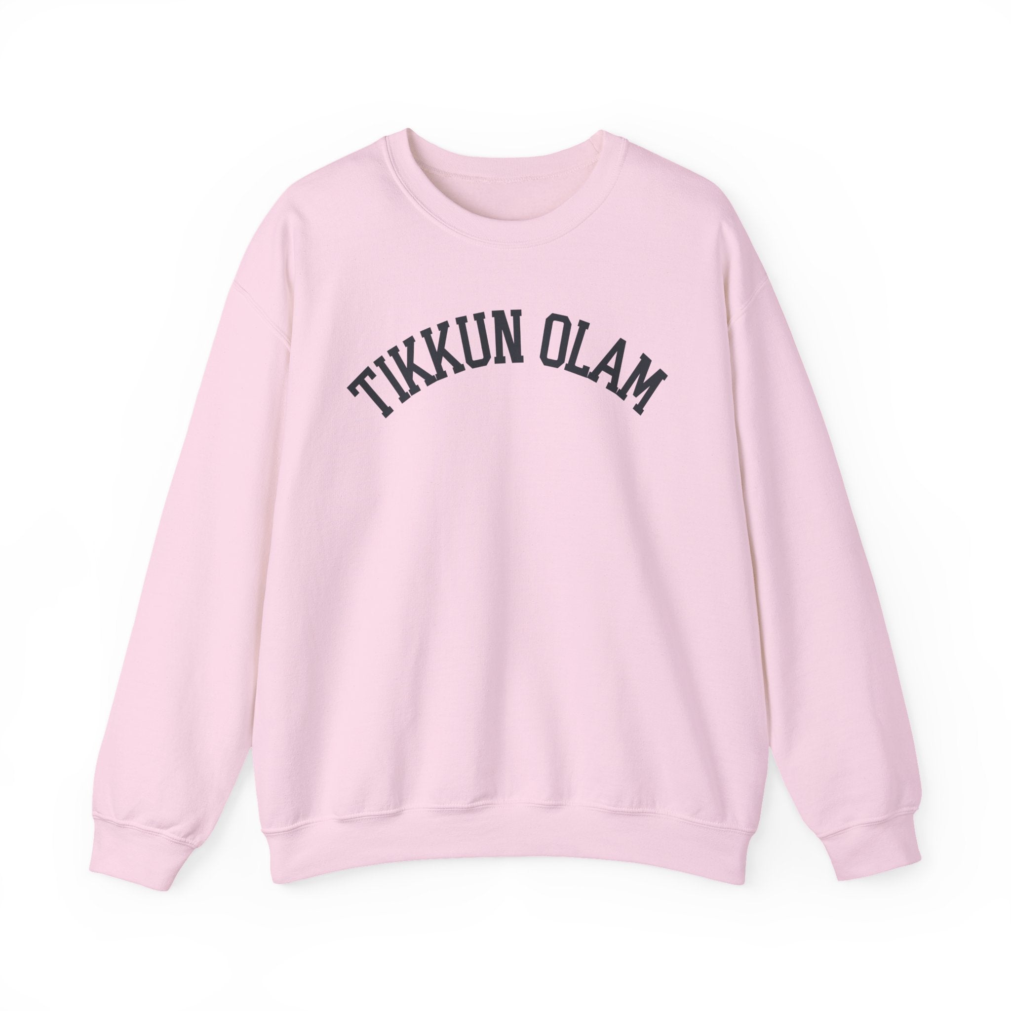 Tikkun Olam Sweatshirt Hebrew Crewneck, Jewish Social Justice Embroidered Pullover Gift