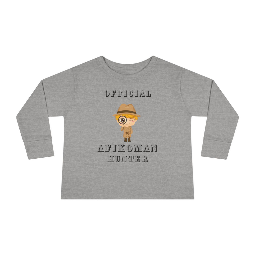 Afikomen Hunter Toddler Long Sleeve Tee, Passover Kids Shirt, Pesach Toddler Outfit, Jewish Holiday Gift girl