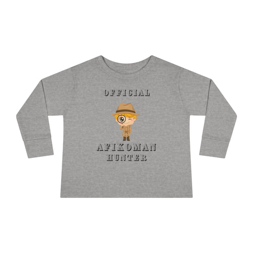 Afikomen Hunter Toddler Long Sleeve Tee, Passover Kids Shirt, Pesach Toddler Outfit, Jewish Holiday Gift girl