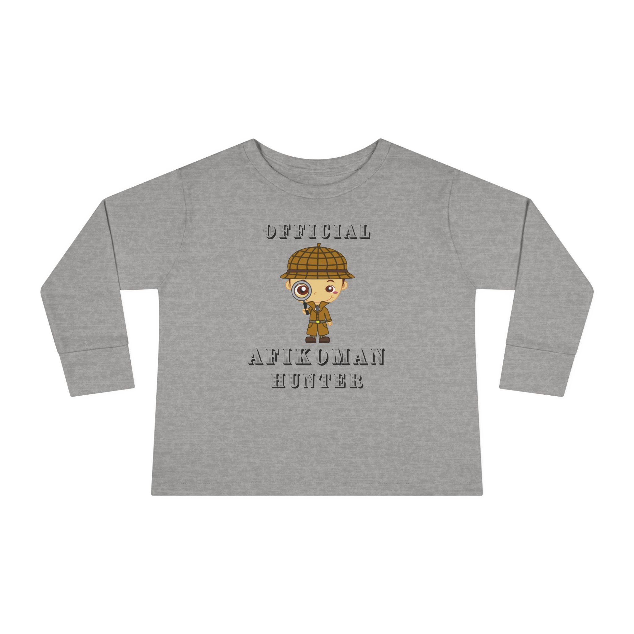 Afikomen Hunter Toddler Long Sleeve Tee, Passover Kids Shirt, Pesach Toddler Outfit, Jewish Holiday Gift