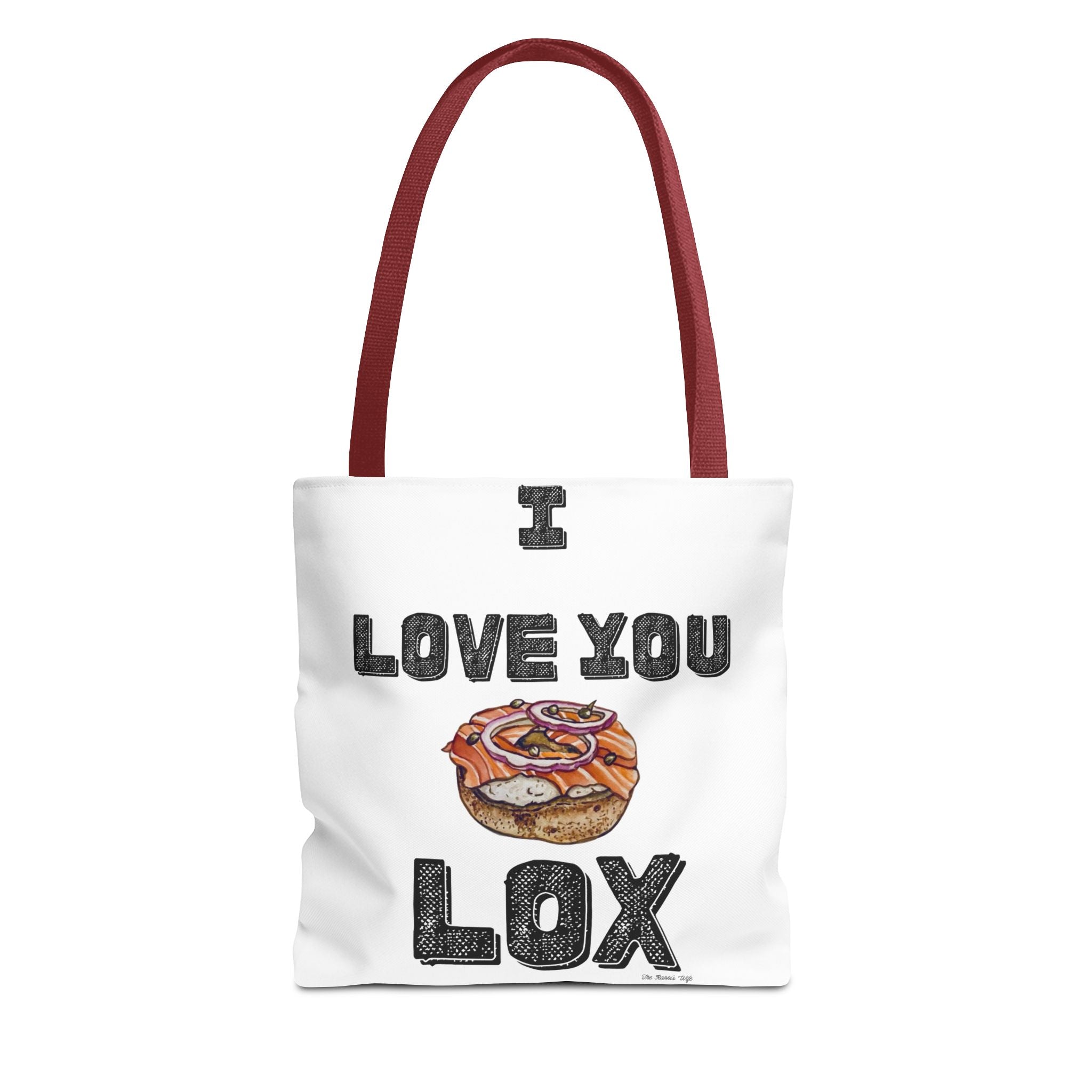 I Love You Lox Tote Bag, Funny Bagel and Lox Reusable Grocery Tote, Jewish Brunch Gift for Couples and Food Lovers