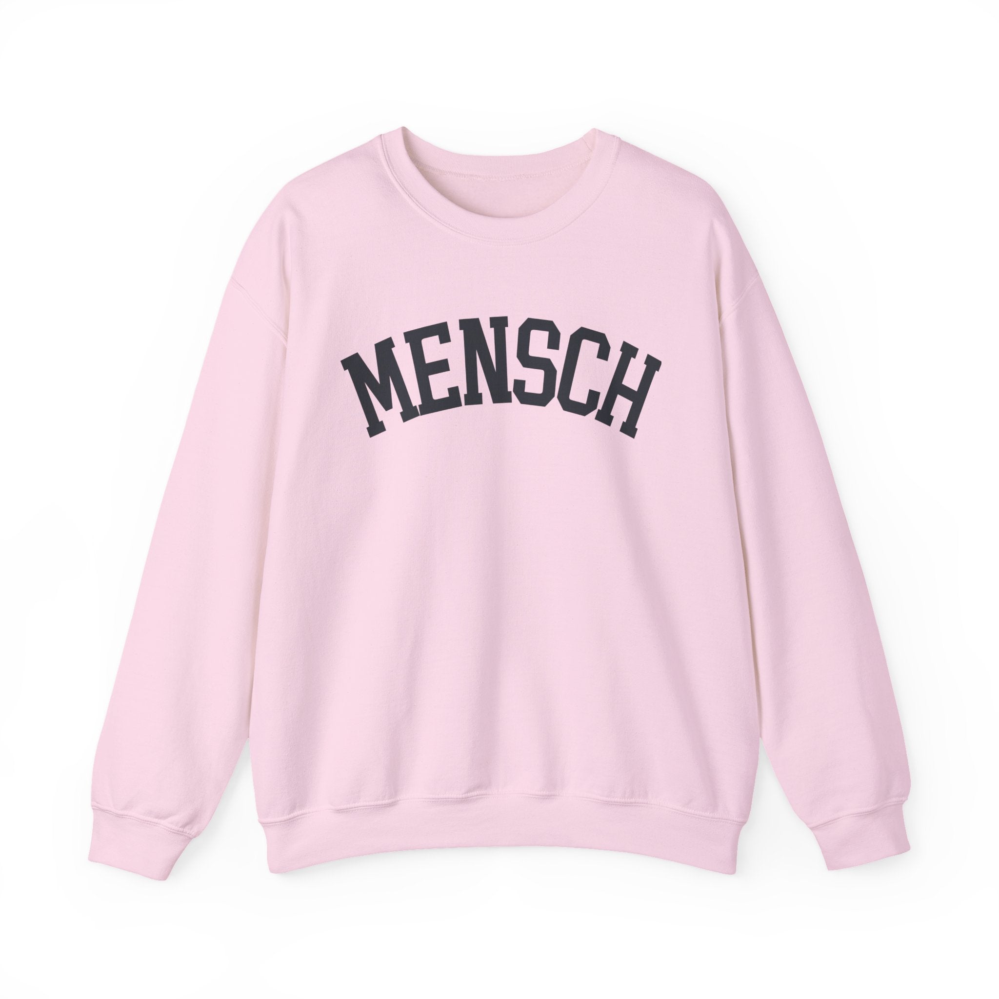 Mensch Sweatshirt Yiddish Collegiate Crewneck, Jewish Kindness Pullover Gift