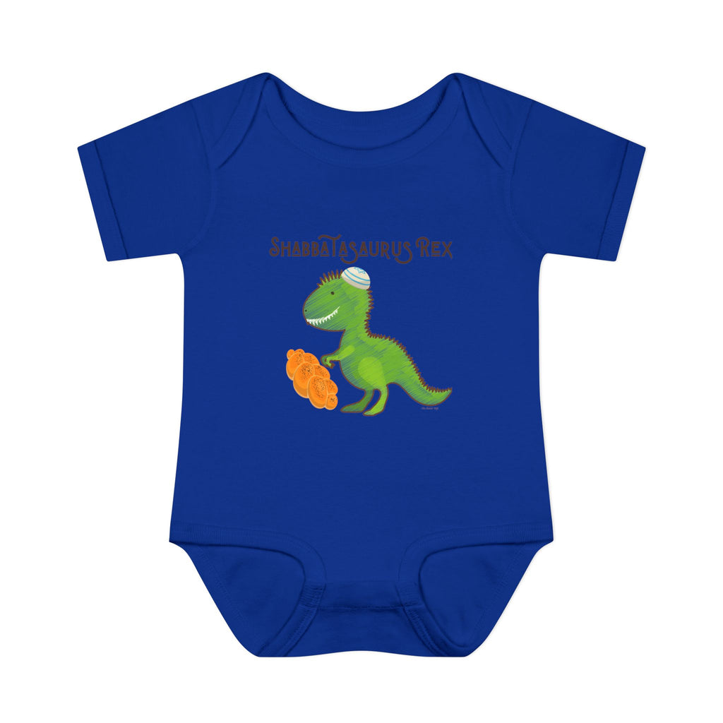 Shabbatasaurus Rex Infant Bodysuit | Dinosaur Shabbat Illustration