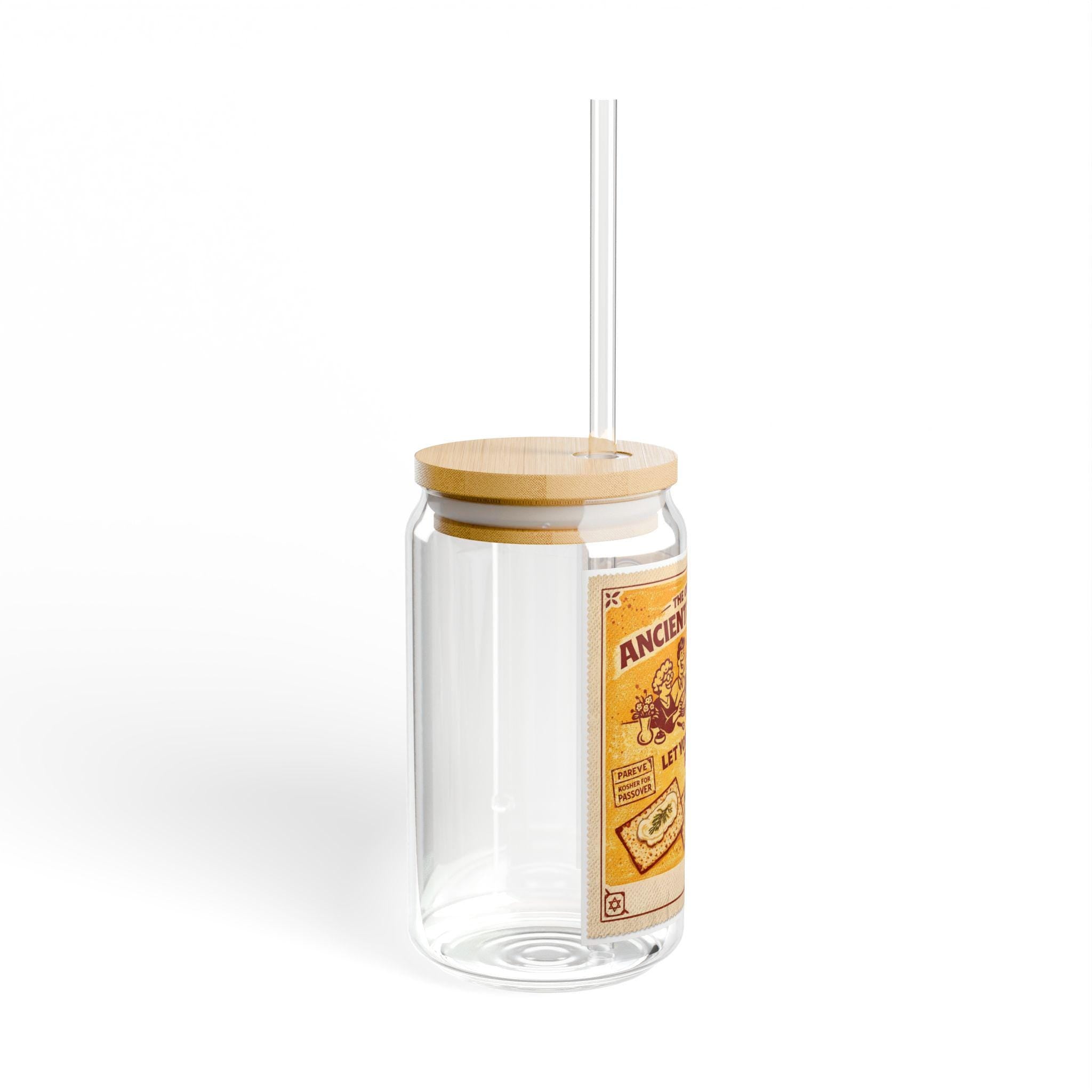Passover Matzah Vintage Ad Sipper Glass, Retro Pesach Drinkware, Jewish Hostess Gift
