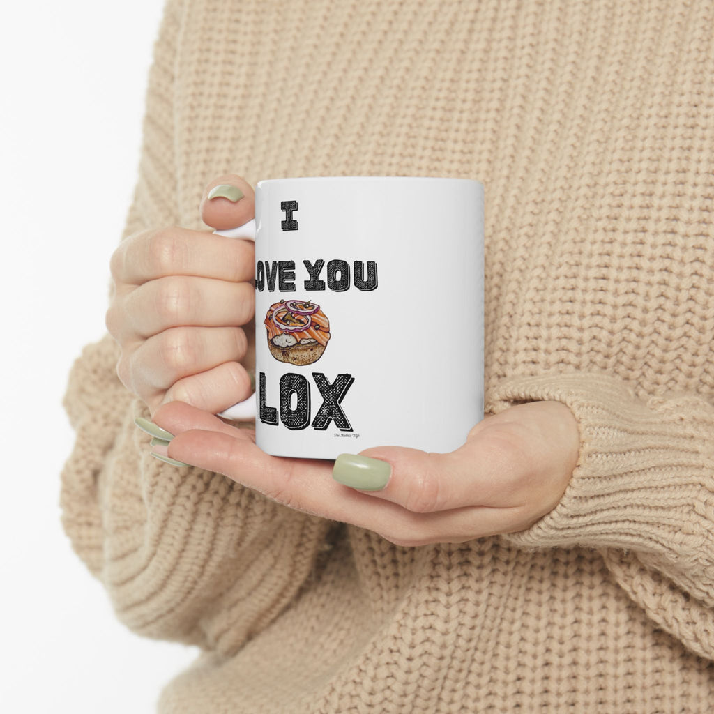 I Love You Lox Mug Funny Jewish Coffee Cup, Bagel and Lox Gift, Hanukkah Wedding Present for Him or Her