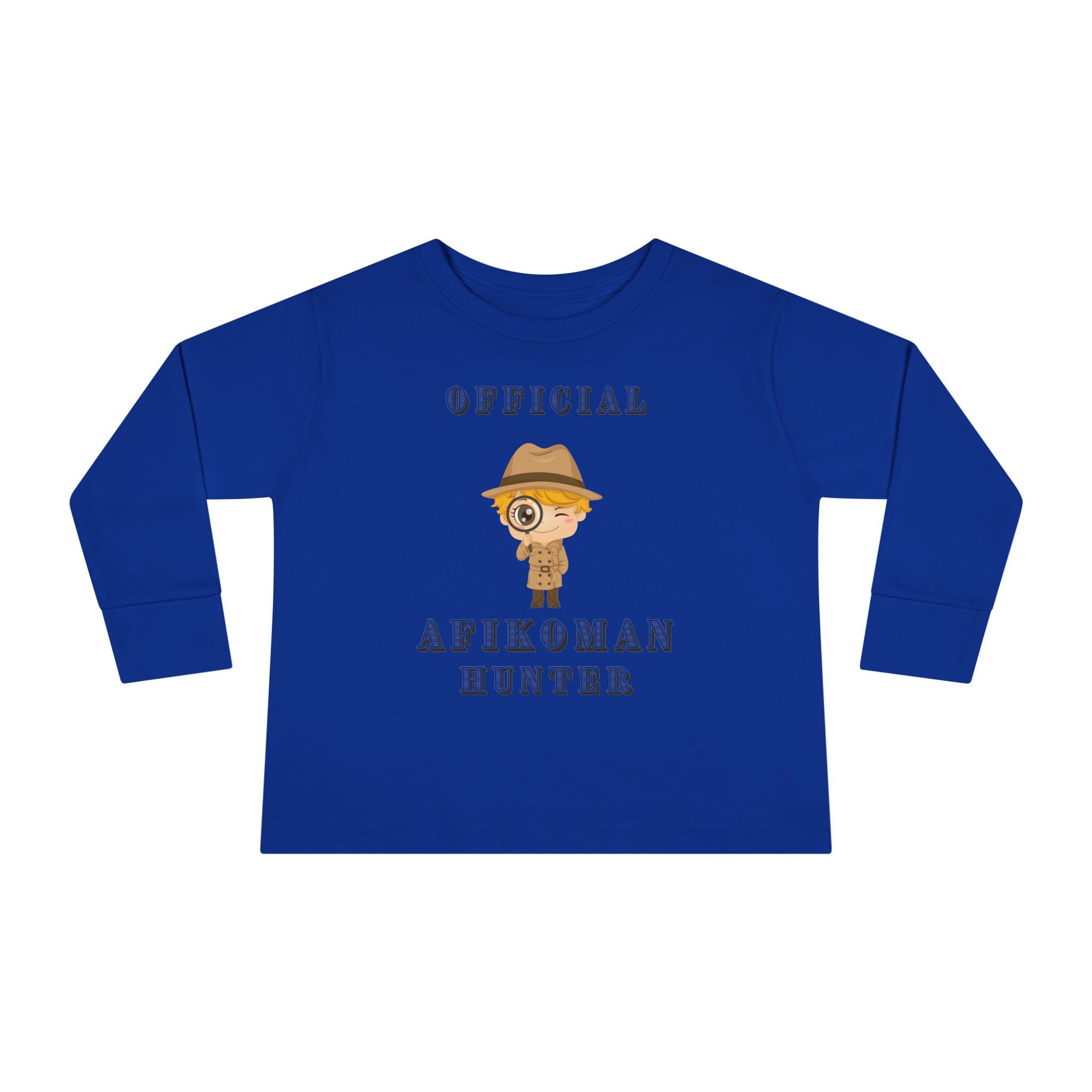 Afikomen Hunter Toddler Long Sleeve Tee, Passover Kids Shirt, Pesach Toddler Outfit, Jewish Holiday Gift girl