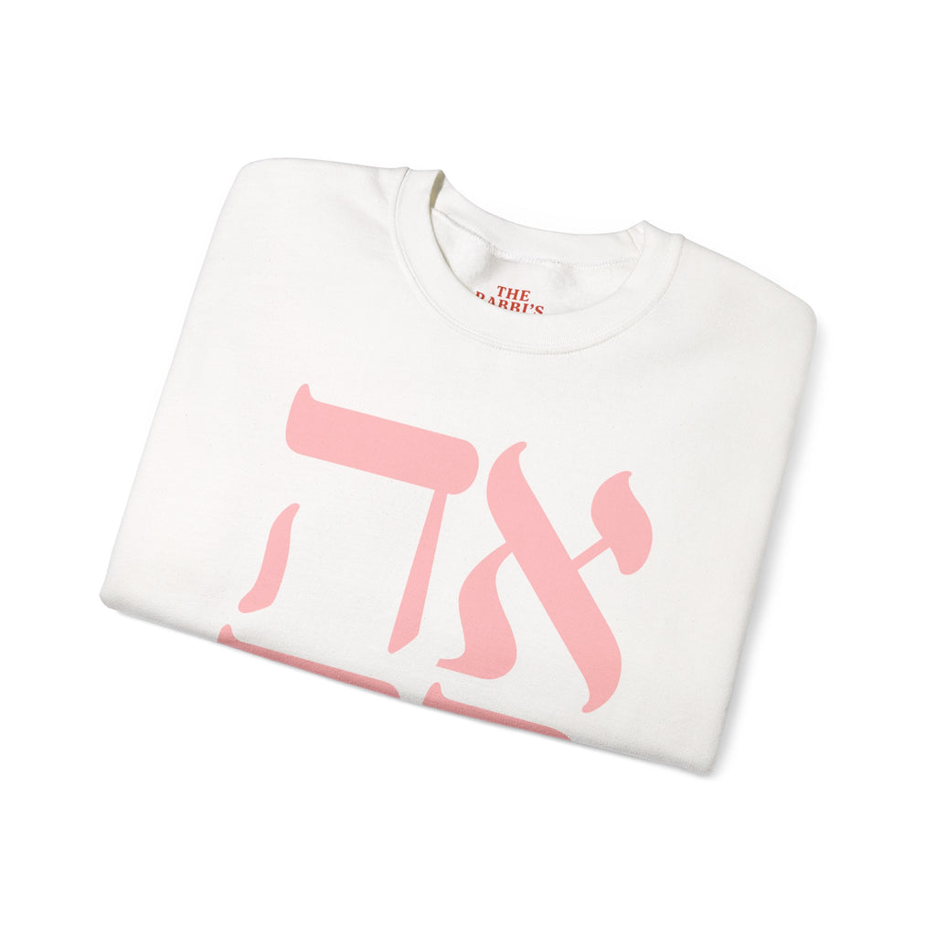 Ahava Sweatshirt in Hebrew | Embroidered Love Crewneck, Jewish Valentine Gift for Her, Tu BAv Cozy Pullover
