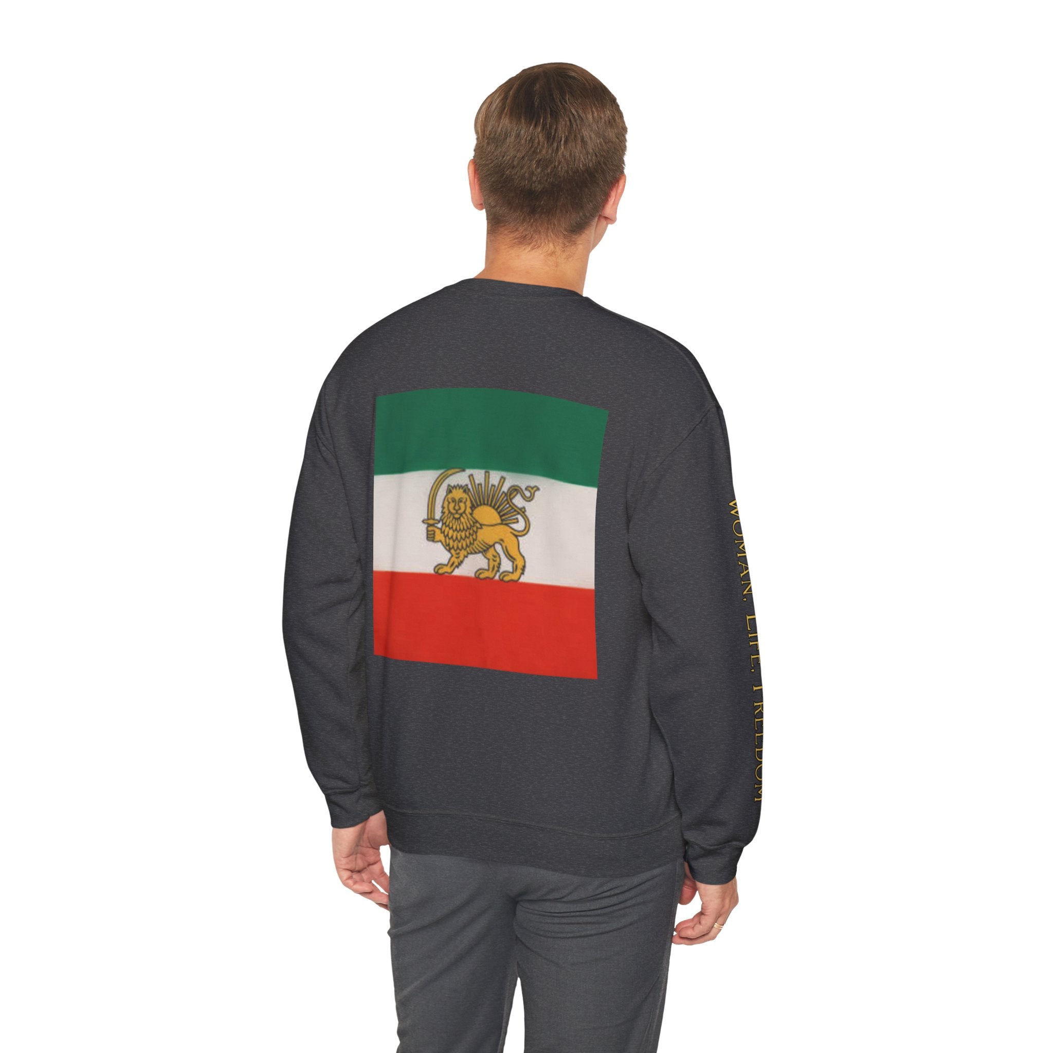Lion of Persia Crewneck Iranian Tricolor Sweatshirt Woman Life Freedom