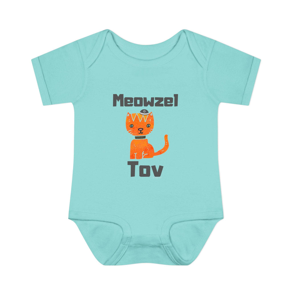 Meowzel Tov Cat Baby One Piece, Jewish Gift