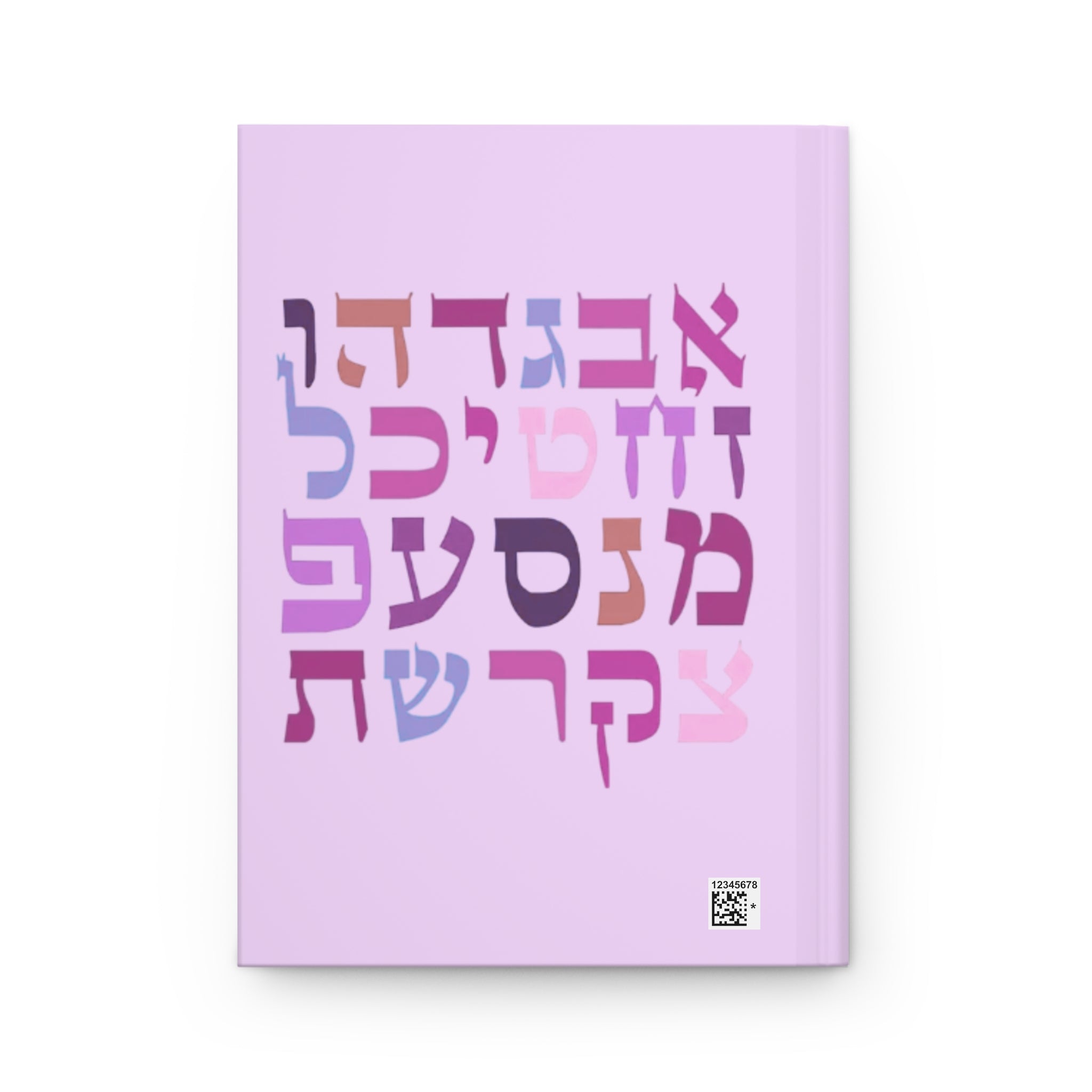 Pastel Hebrew Alphabet Hardcover Journal, Pink Hebrew Letters Notebook, Jewish Study Prayer Journal Gift