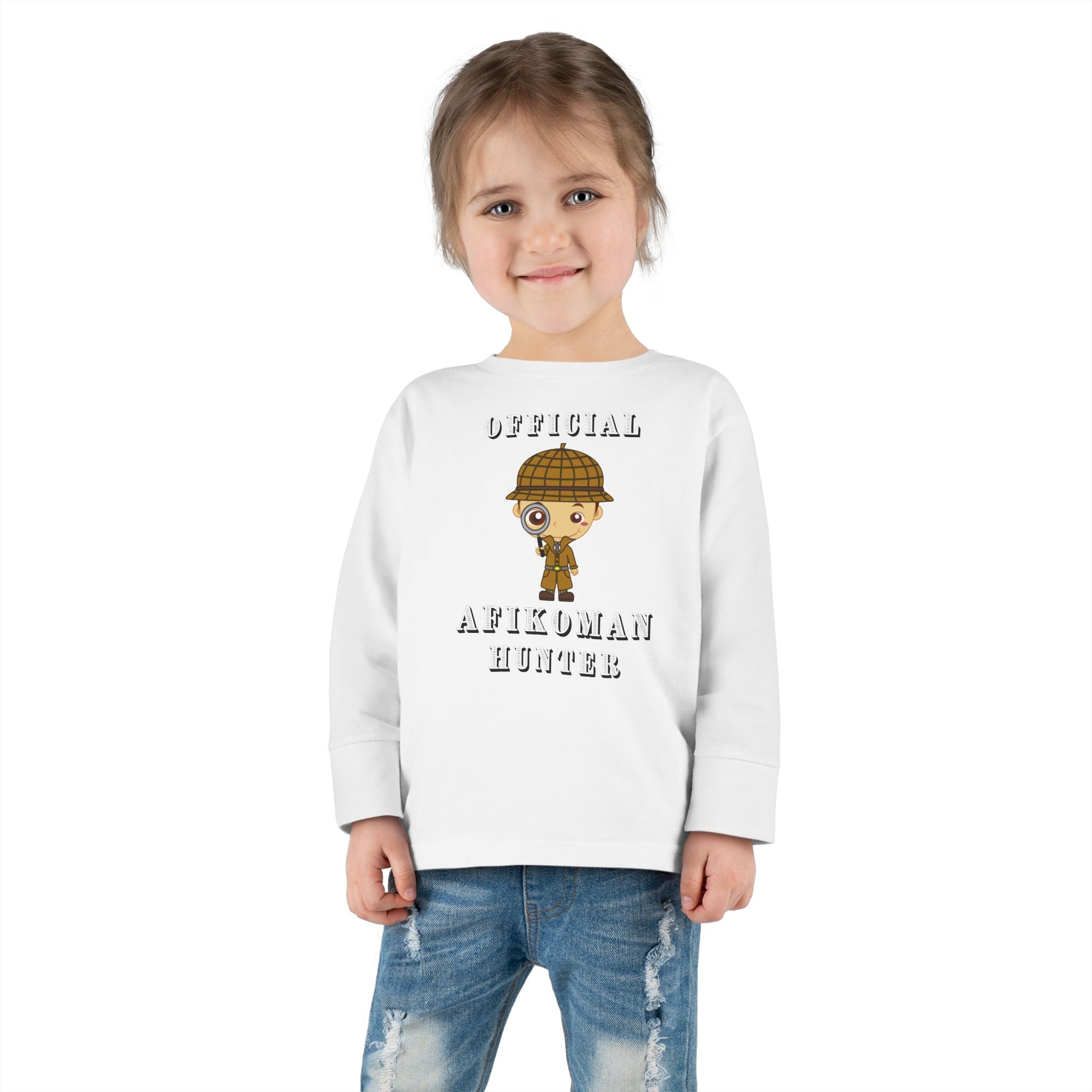 Afikomen Hunter Toddler Long Sleeve Tee, Passover Kids Shirt, Pesach Toddler Outfit, Jewish Holiday Gift