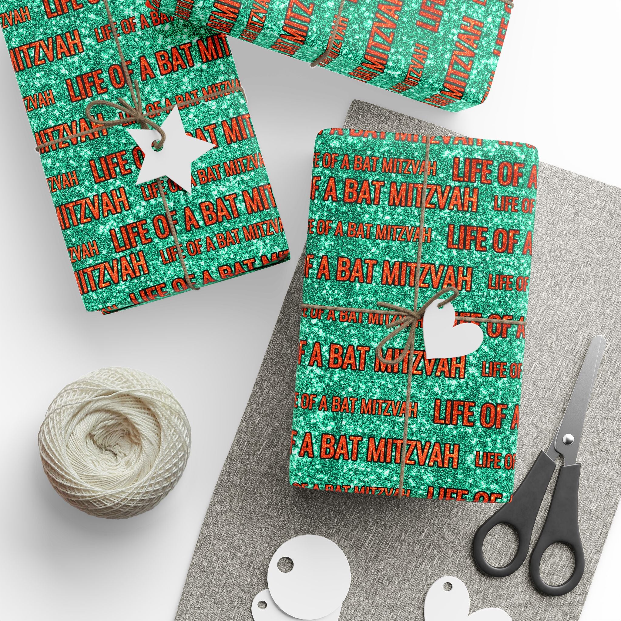 Bat Mitzvah Wrapping Paper Roll, Life of a Bat Mitzvah Jewish Gift Wrap, Modern Judaica Party Decor, Simcha Present Wrap