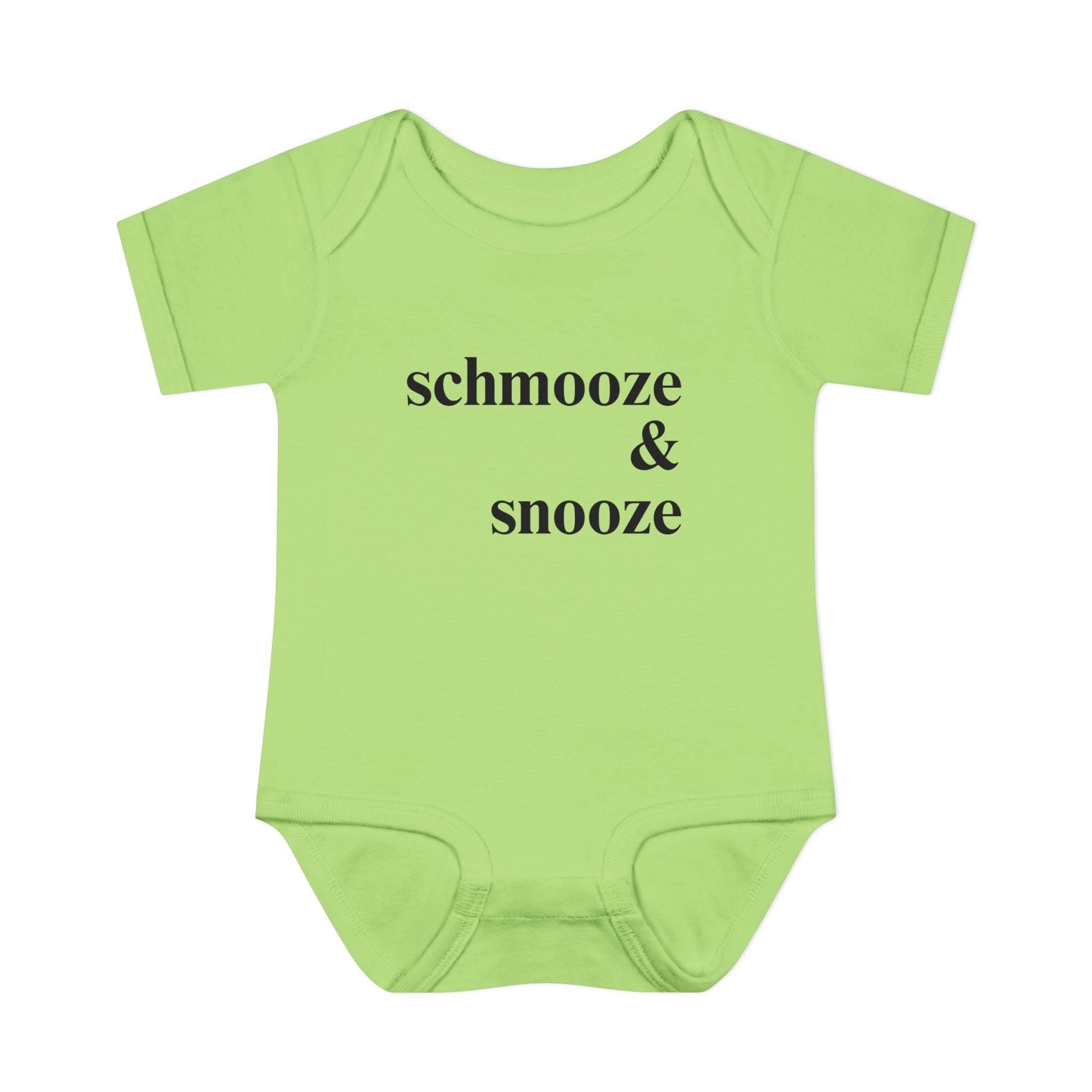schmooze & snooze Infant Bodysuit | Minimal Script Baby Onesie