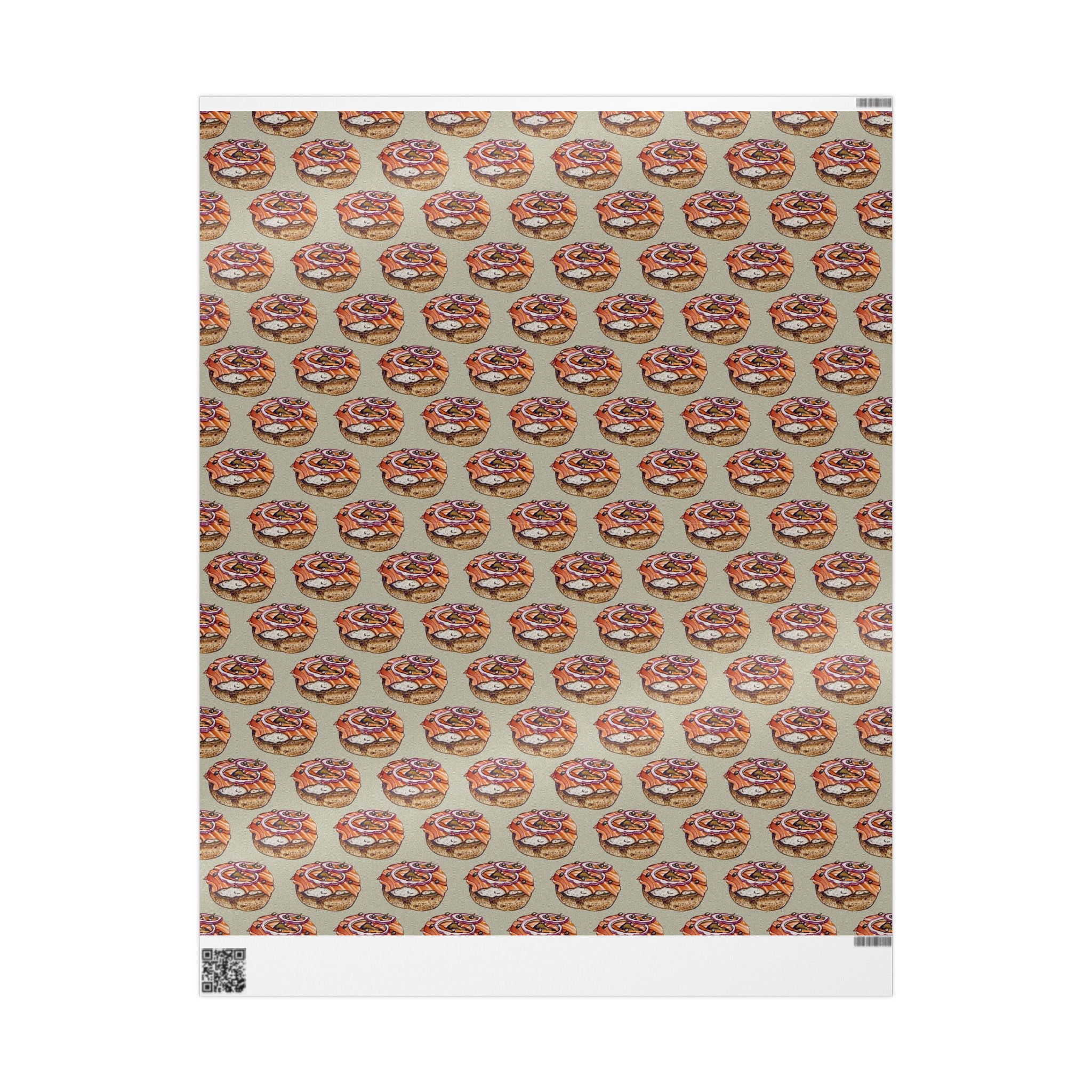 Bagels and Lox Wrapping Paper Jewish Gift Wrap, Funny Schmear Brunch Paper, Hanukkah Bar Mitzvah Housewarming Gift