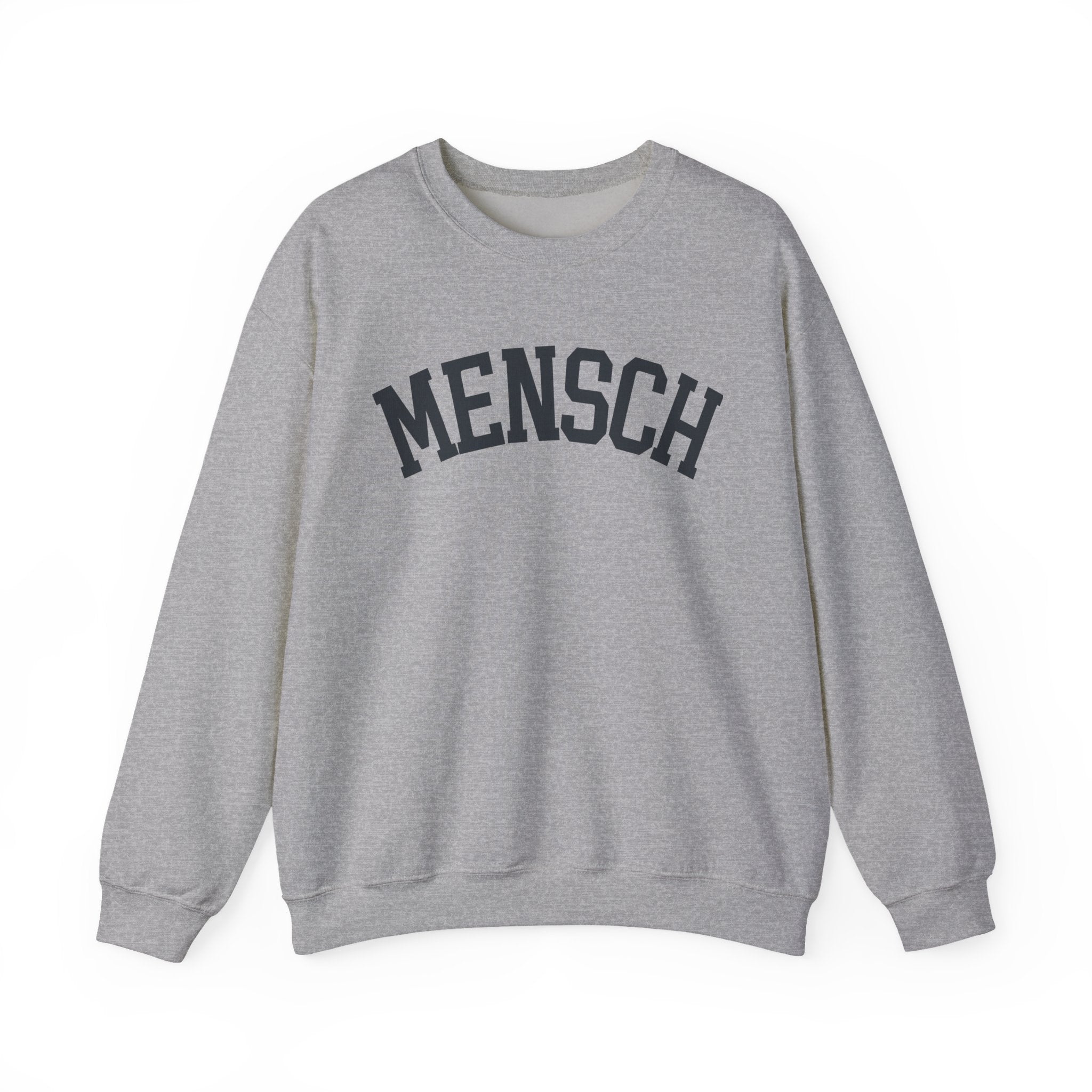 Mensch Sweatshirt Yiddish Collegiate Crewneck, Jewish Kindness Pullover Gift