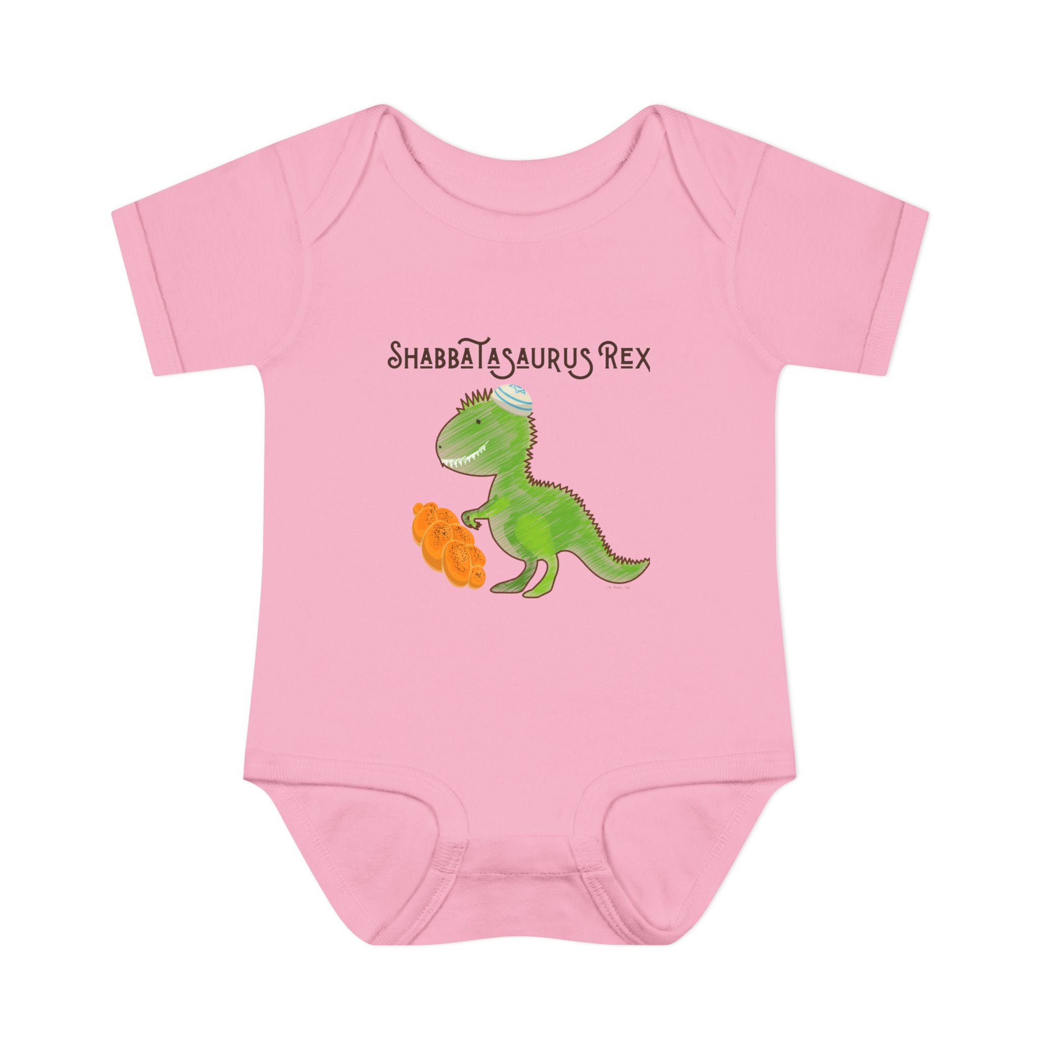Shabbatasaurus Rex Infant Bodysuit | Dinosaur Shabbat Illustration