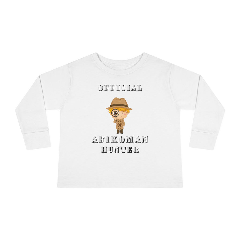 Afikomen Hunter Toddler Long Sleeve Tee, Passover Kids Shirt, Pesach Toddler Outfit, Jewish Holiday Gift girl