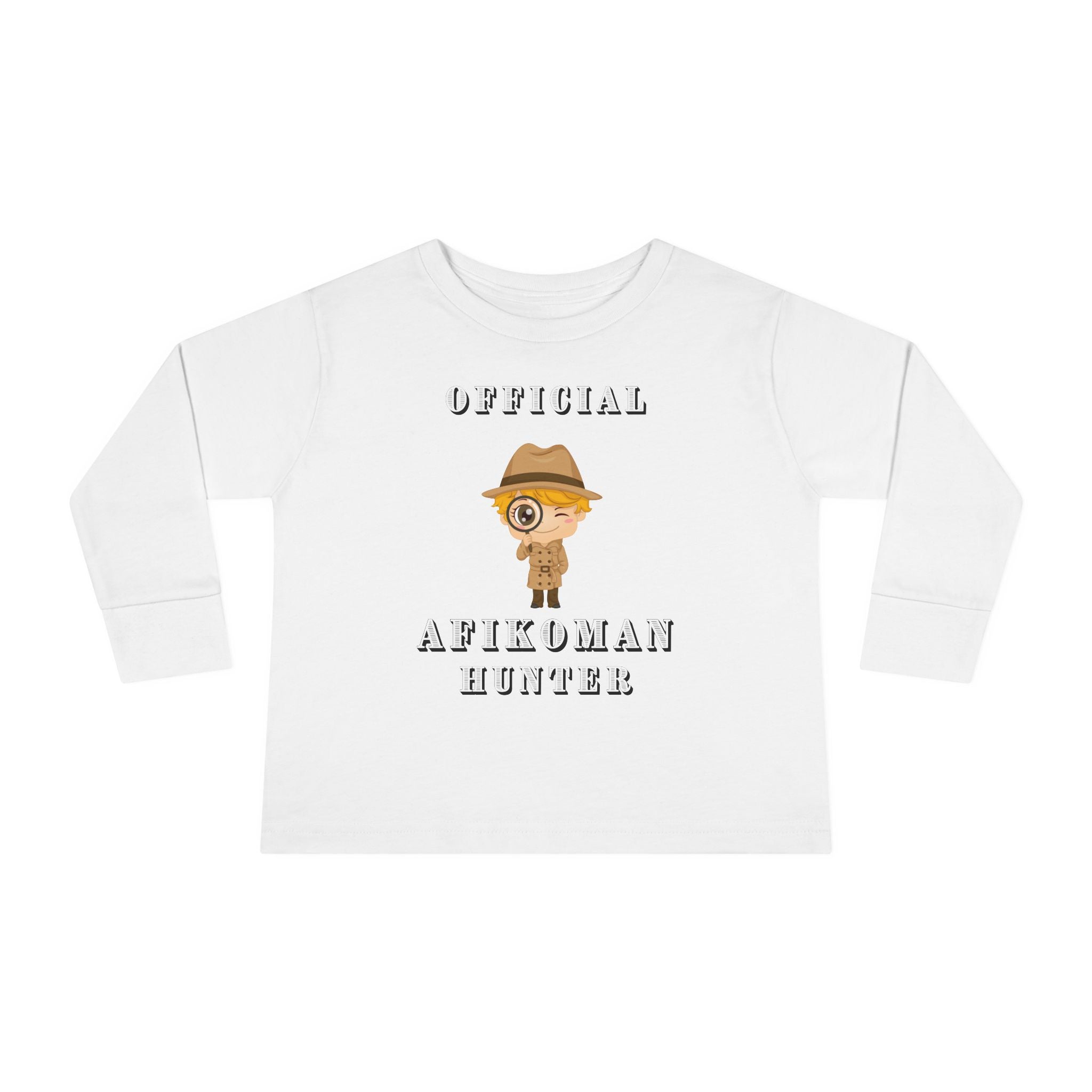 Afikomen Hunter Toddler Long Sleeve Tee, Passover Kids Shirt, Pesach Toddler Outfit, Jewish Holiday Gift girl