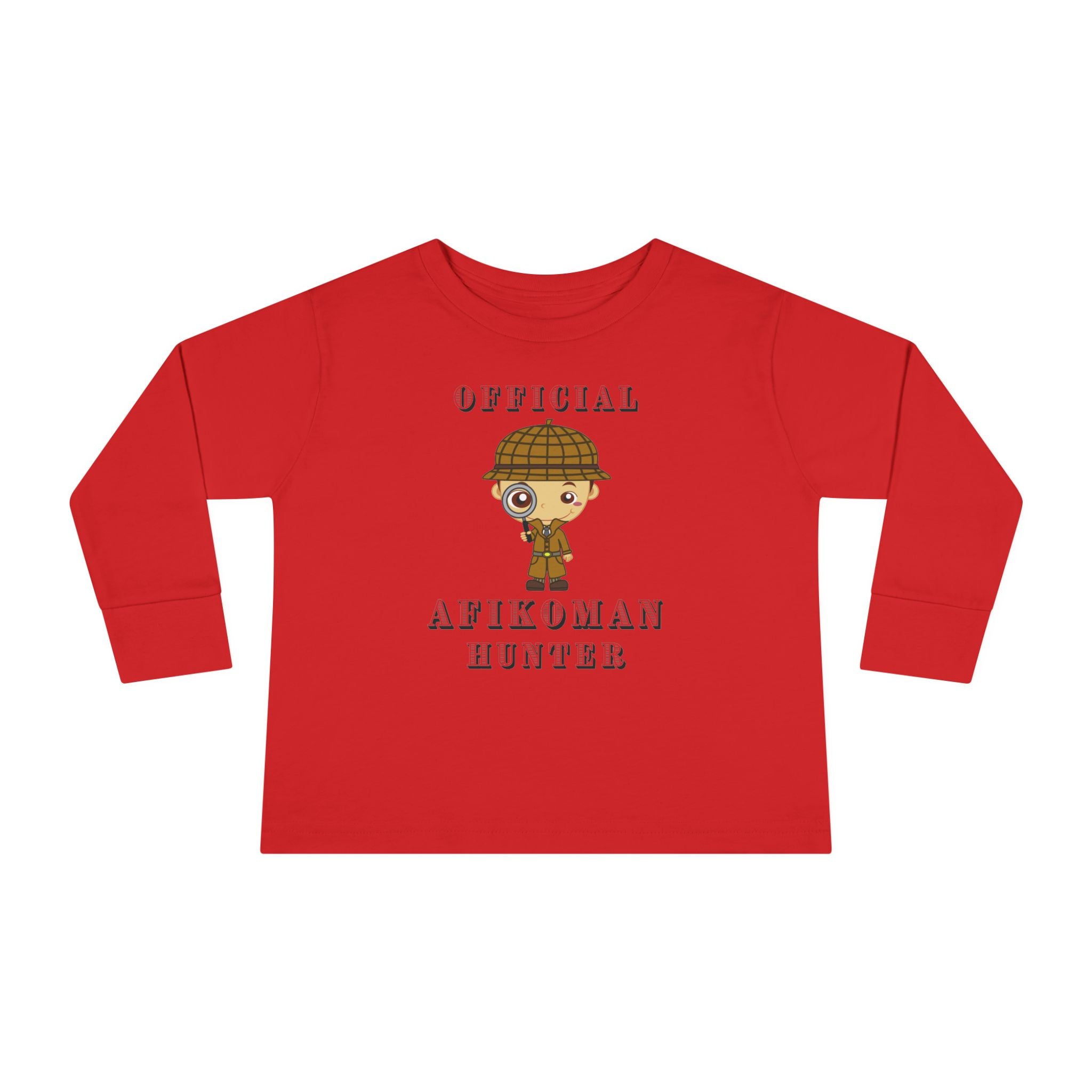 Afikomen Hunter Toddler Long Sleeve Tee, Passover Kids Shirt, Pesach Toddler Outfit, Jewish Holiday Gift