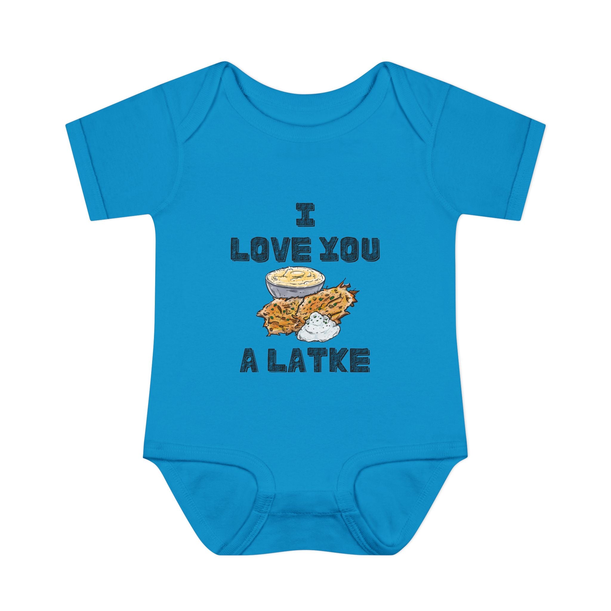 I Love You a Latke Baby Onesie | Funny Hanukkah Bodysuit | Jewish Infant Gift | Latke Baby Outfit | Cute Kosher Pun Baby Shower Gift