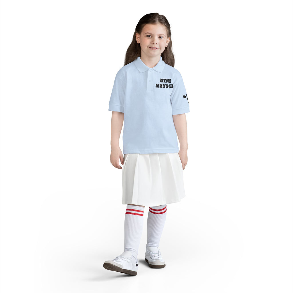 Mini Mensch Youth Polo Shirt Jewish Kids Gift, Hebrew Pride School Shirt, Bar Mitzvah Youth Outfit