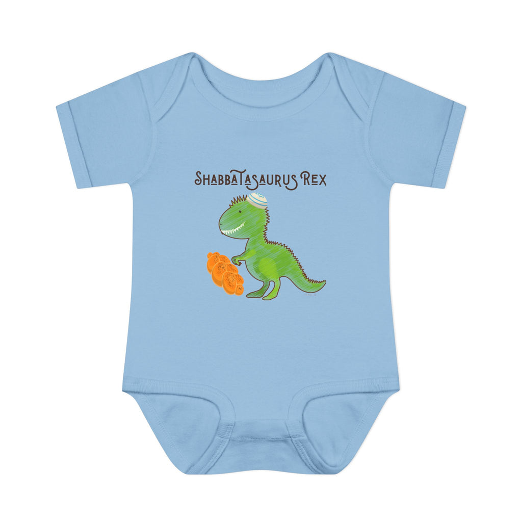 Shabbatasaurus Rex Infant Bodysuit | Dinosaur Shabbat Illustration