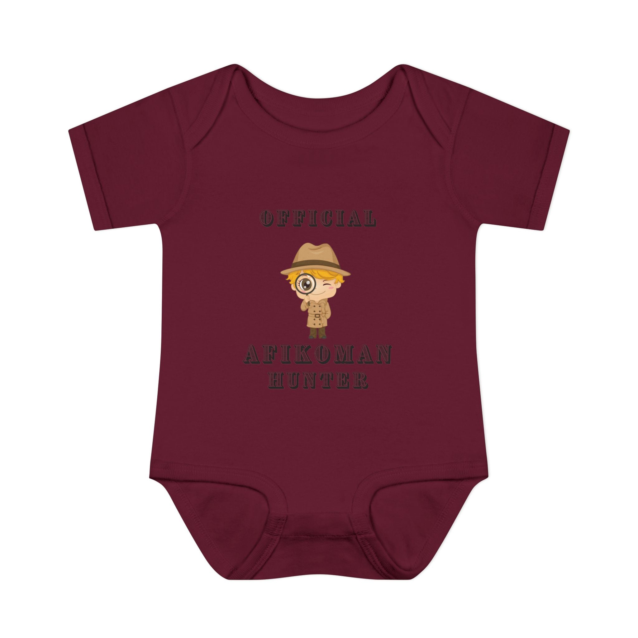 Official Afikoman hunter baby body suit