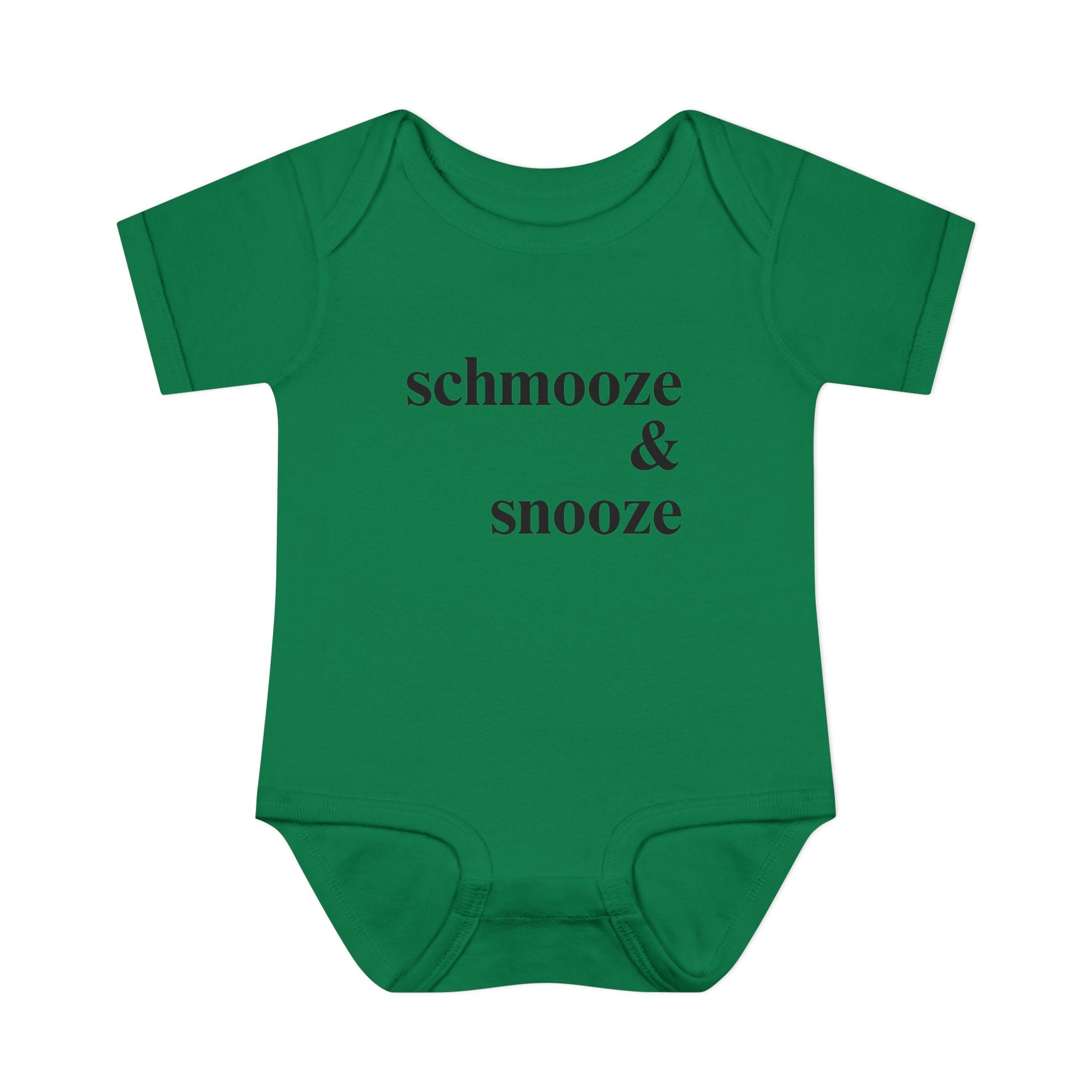 schmooze & snooze Infant Bodysuit | Minimal Script Baby Onesie