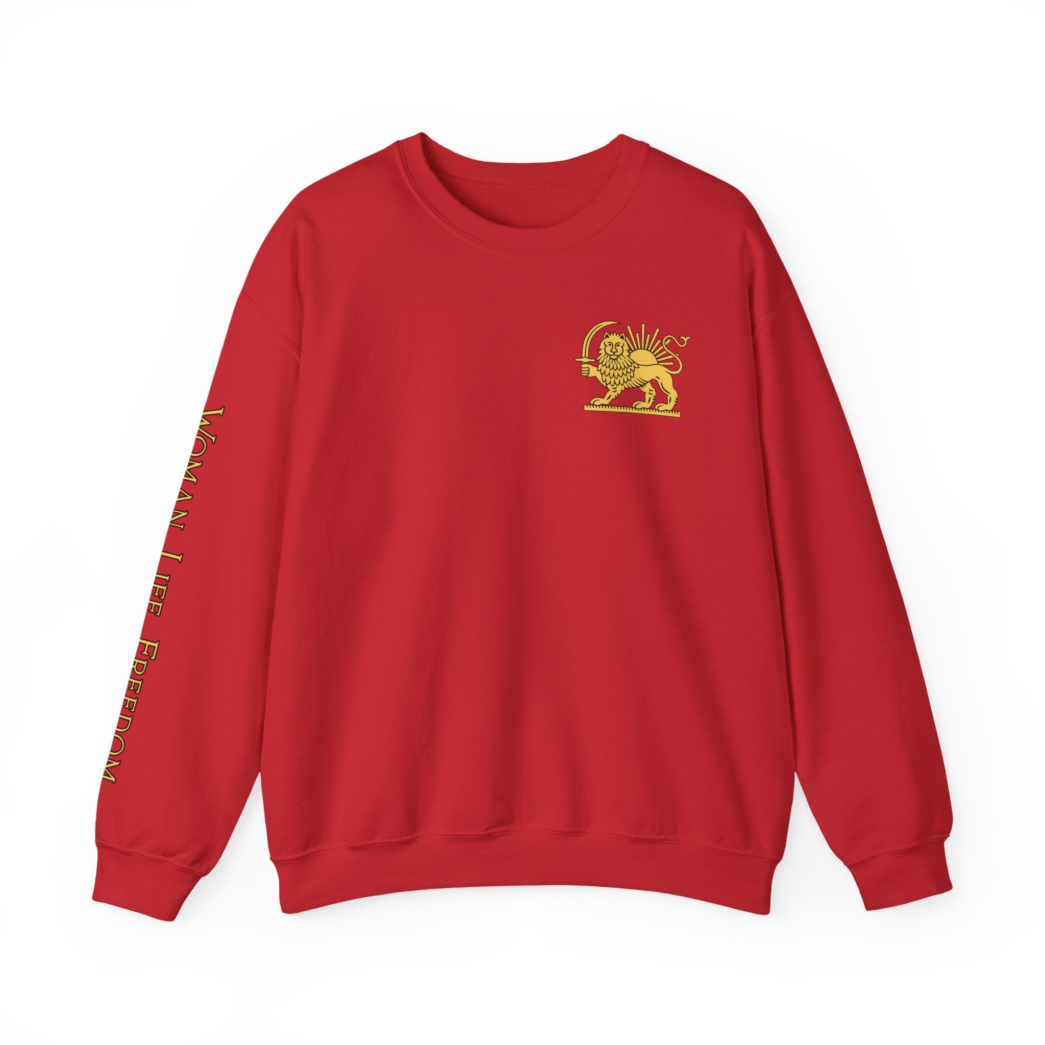 Lion of Persia Crewneck Iranian Tricolor Sweatshirt Woman Life Freedom