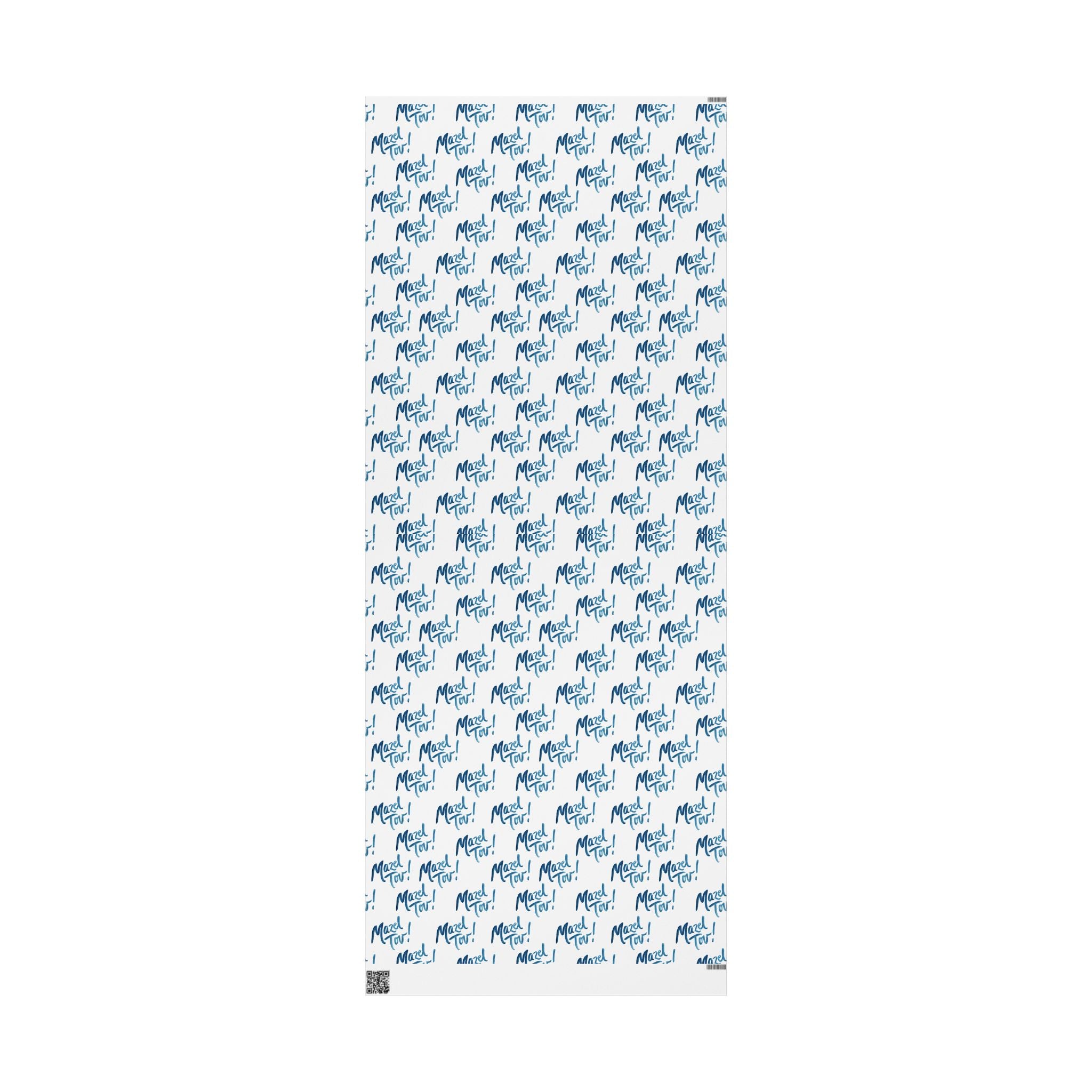 Mazel Tov Jewish Wrapping Paper Roll, White and Blue Gift Wrap for Jewish Wedding Bar Mitzvah Bat Mitzvah, Simcha Present Wrap
