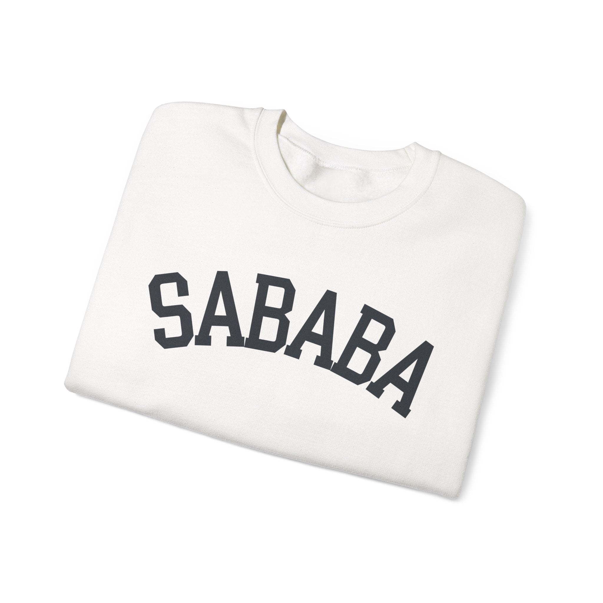 Sababa Sweatshirt Hebrew Slang Crewneck, Israeli Script Collegiate Pullover Gift