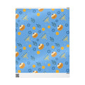 Blue Hanukkah Wrapping Paper Roll, Jewish Gift Wrap for Hanukkah Party Decor, Modern Judaica Present Wrap, Hostess Gift Packaging