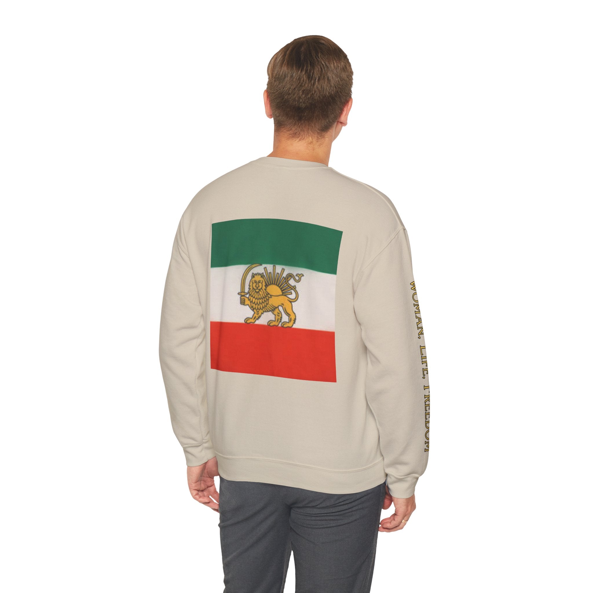 Lion of Persia Crewneck Iranian Tricolor Sweatshirt Woman Life Freedom