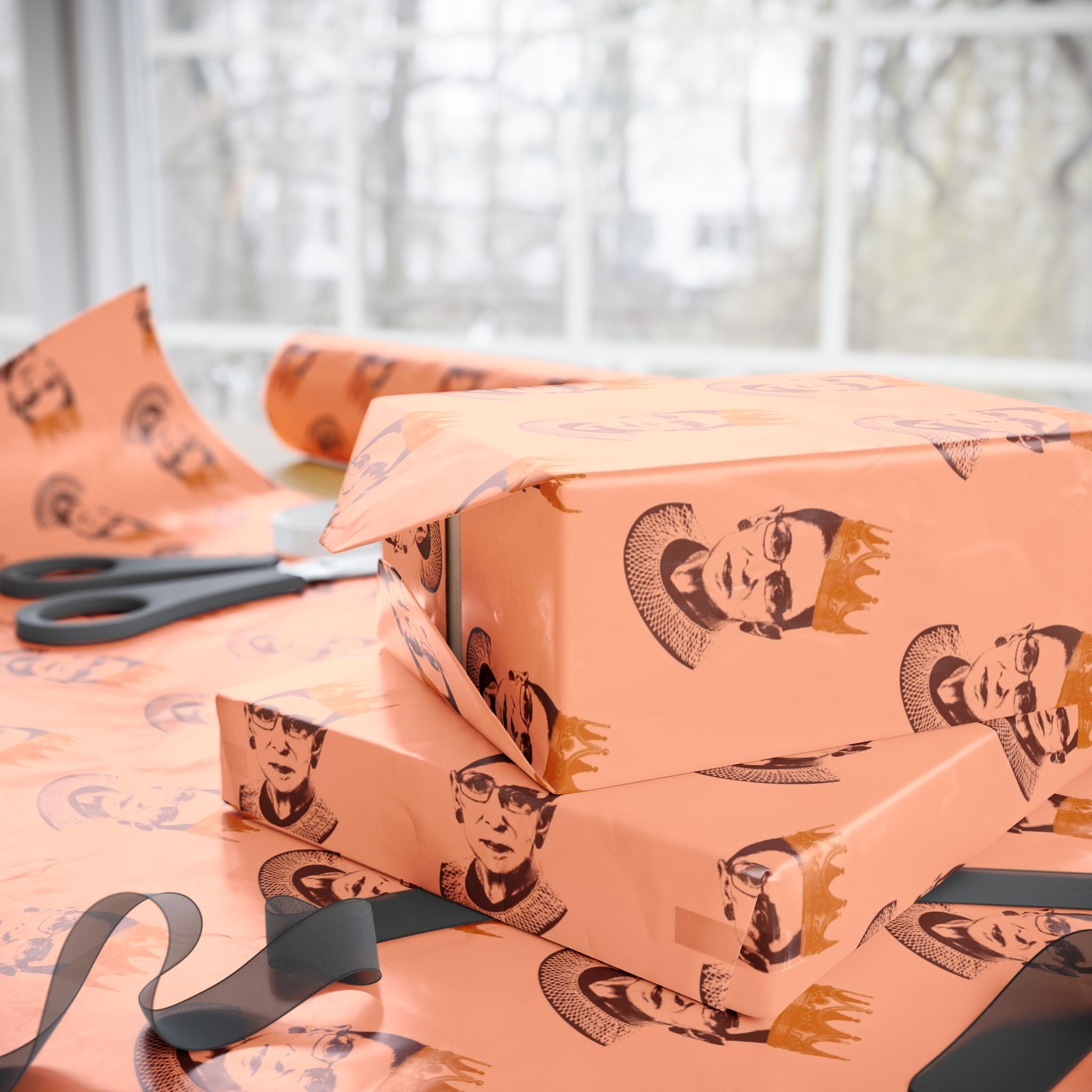 RBG I Dissent Wrapping Paper Jewish Gift Wrap, Ruth Bader Ginsburg Feminist Holiday Paper, Activist Hanukkah Gift