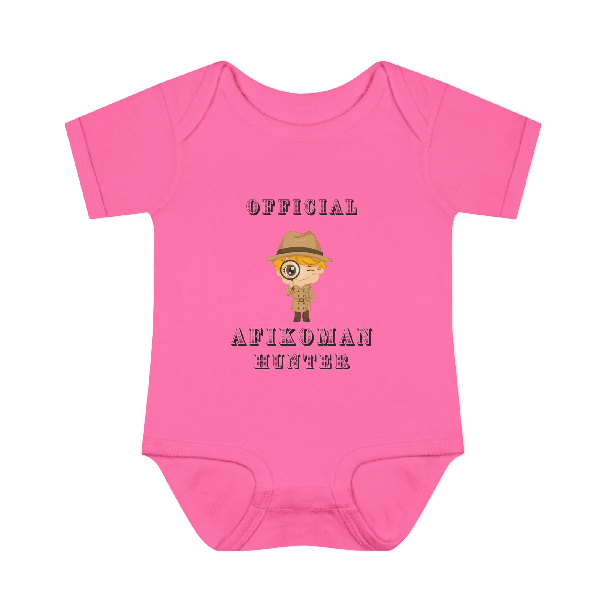Official Afikoman Hunter Baby Bodysuit, Passover Infant Outfit, Pesach Seder Onesie, Jewish Baby Gift for First Seder
