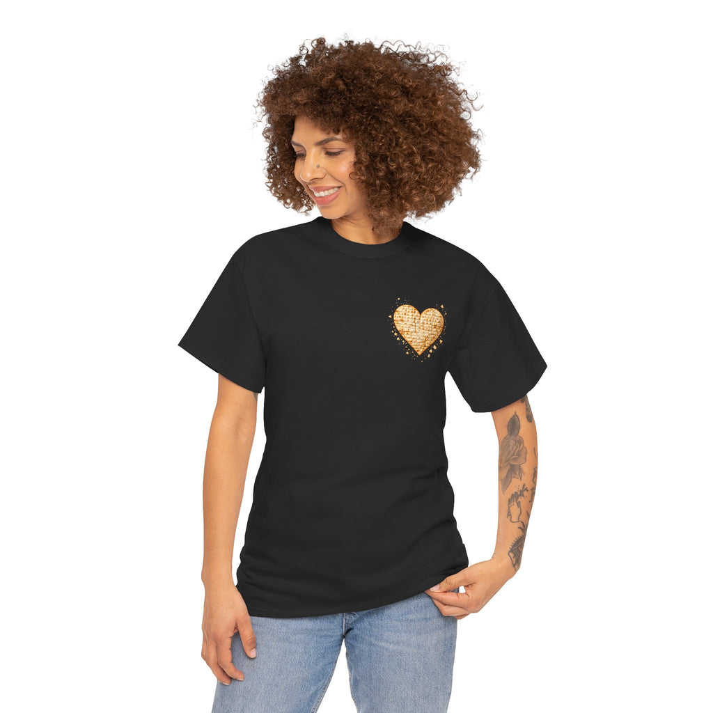 Matzah Heart T Shirt Passover Shirt for Women, Jewish Holiday Tee, Matzah Texture Love Shirt, Jewish Mom Gift