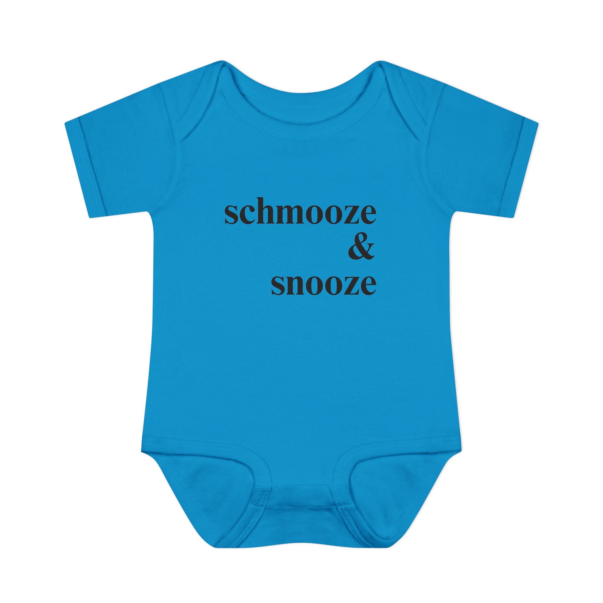 schmooze & snooze Infant Bodysuit | Minimal Script Baby Onesie