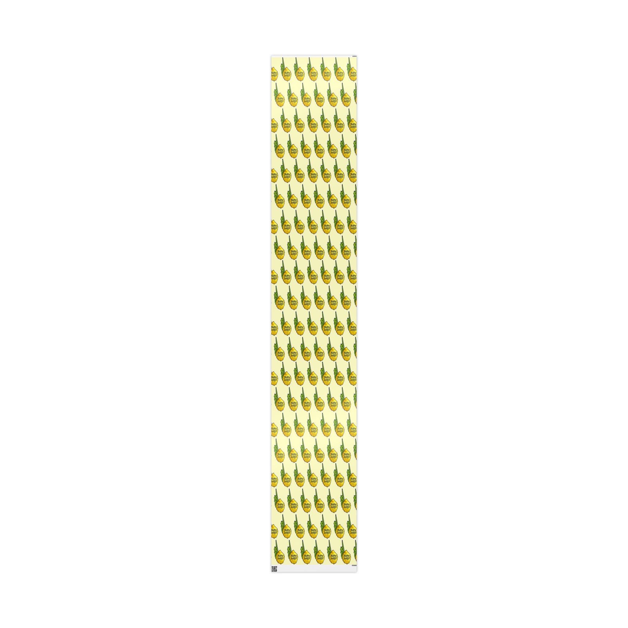 Etrog and Lulav Sukkot Wrapping Paper, Jewish Holiday Wrap