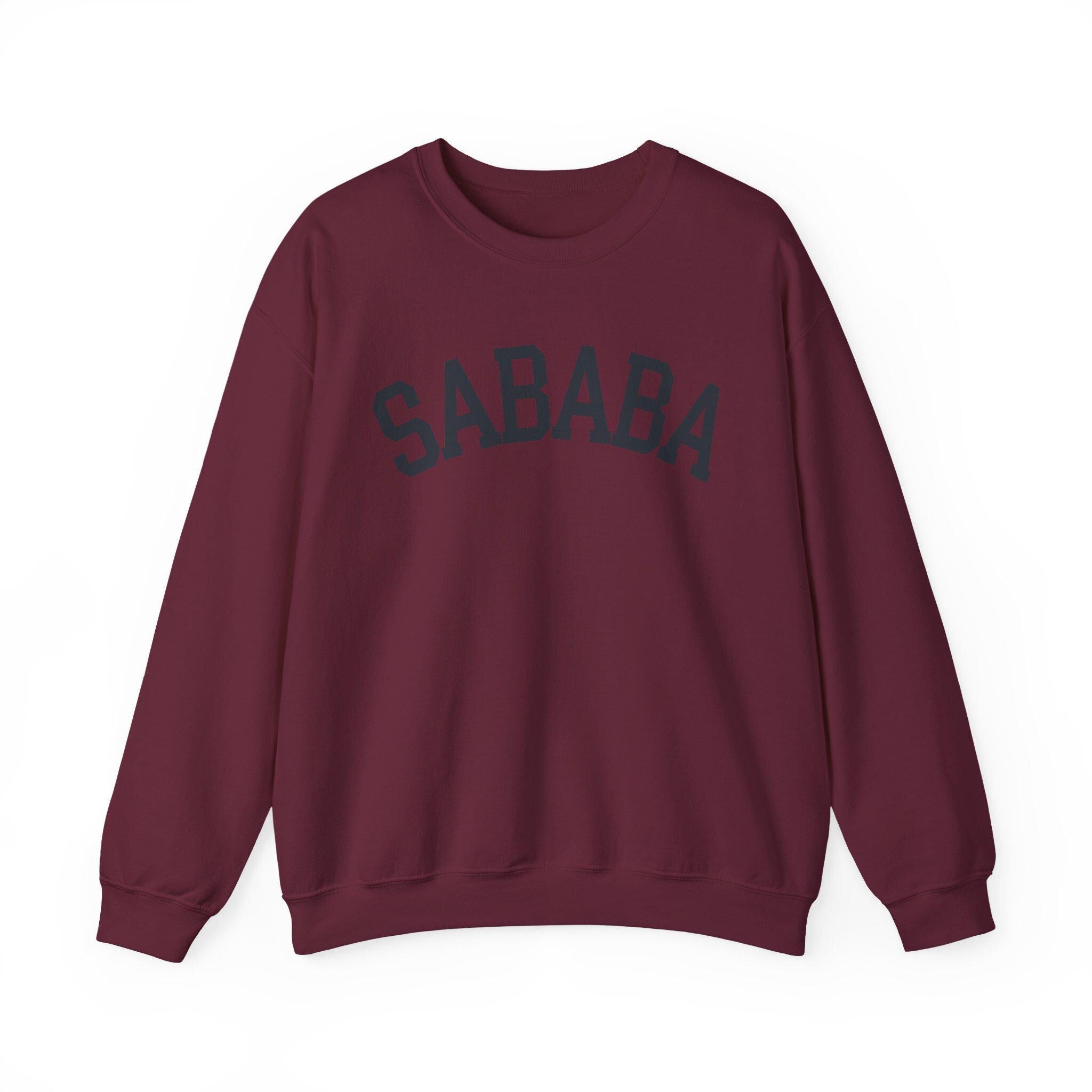 Sababa Sweatshirt Hebrew Slang Crewneck, Israeli Script Collegiate Pullover Gift
